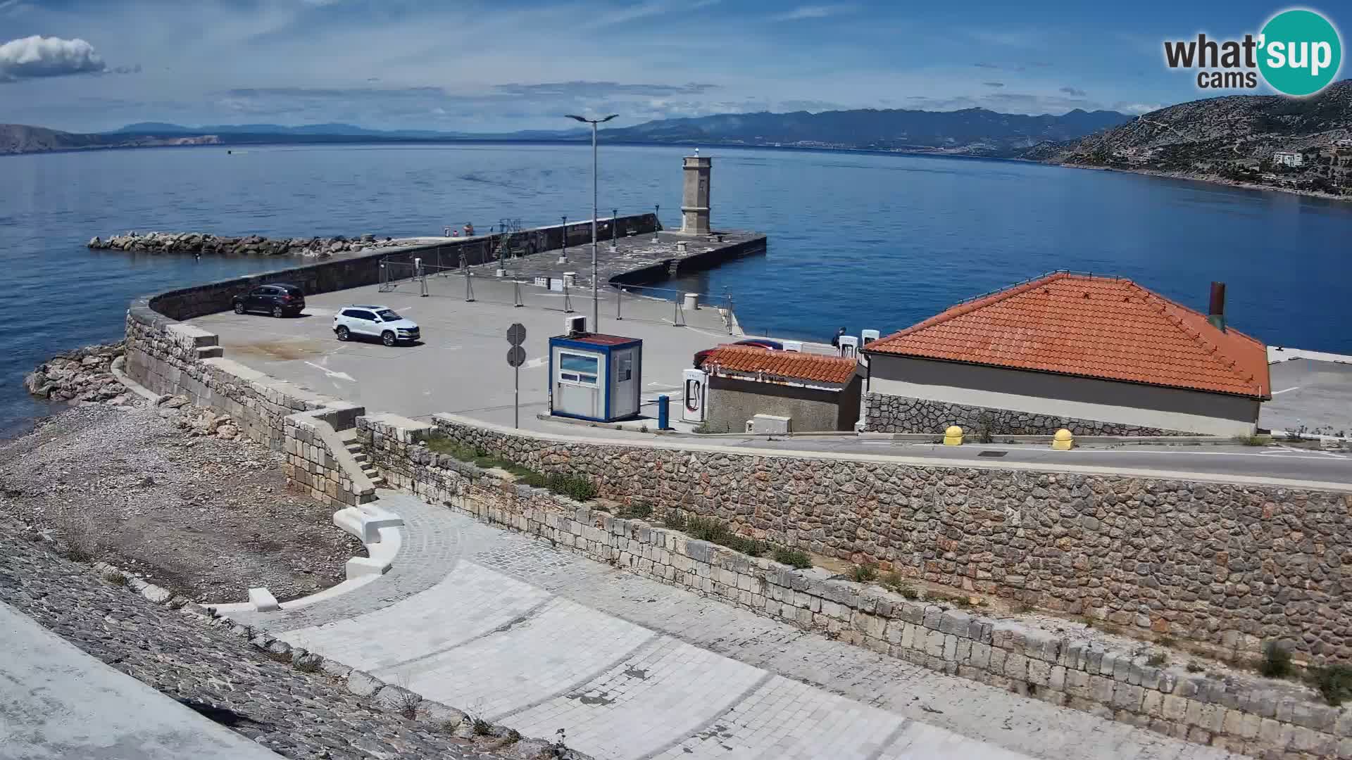 Senj Hafen Webcam – Wellenbrecher & Leuchtturm Liveblick