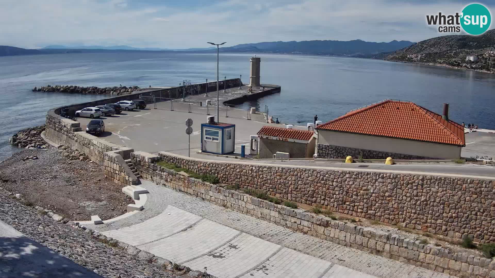 Webcam port de Senj – Vue sur la jetée et le phare
