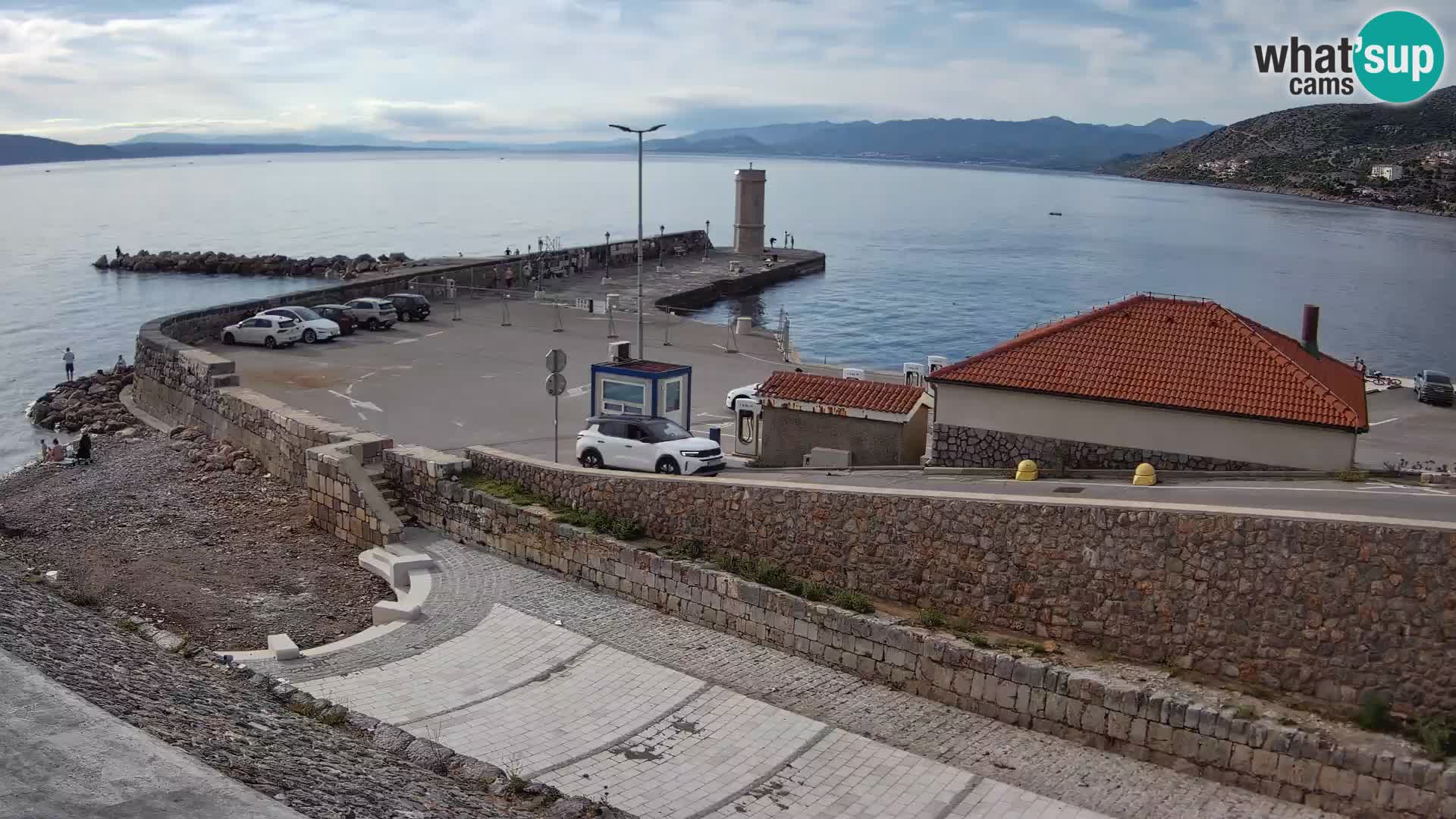 Webcam port de Senj – Vue sur la jetée et le phare