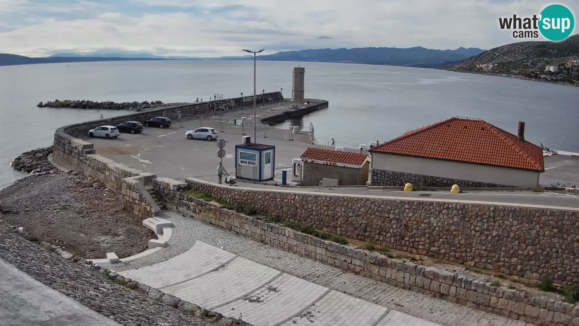 Senj Hafen Webcam – Wellenbrecher & Leuchtturm Liveblick