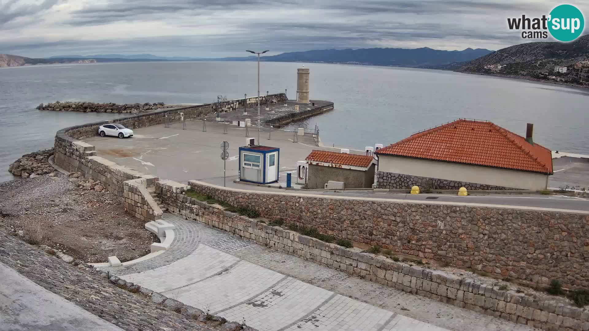 Senj Hafen Webcam – Wellenbrecher & Leuchtturm Liveblick