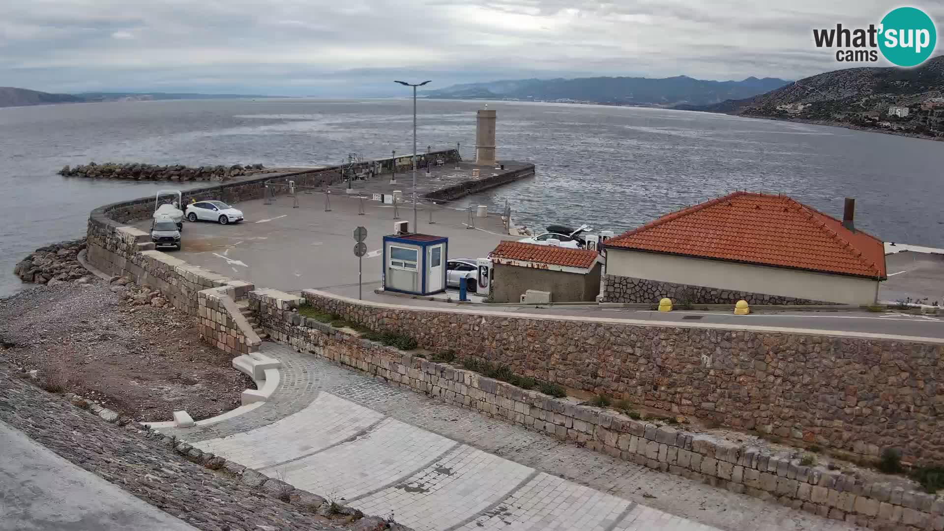 Senj Hafen Webcam – Wellenbrecher & Leuchtturm Liveblick