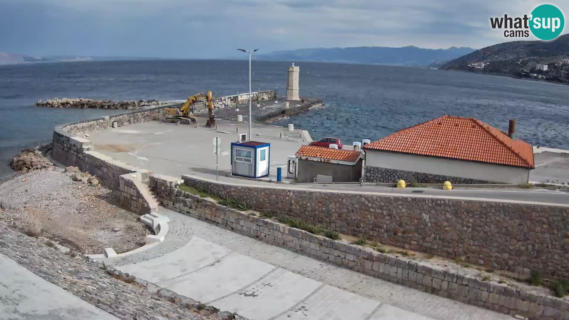 Senj Hafen Webcam – Wellenbrecher & Leuchtturm Liveblick