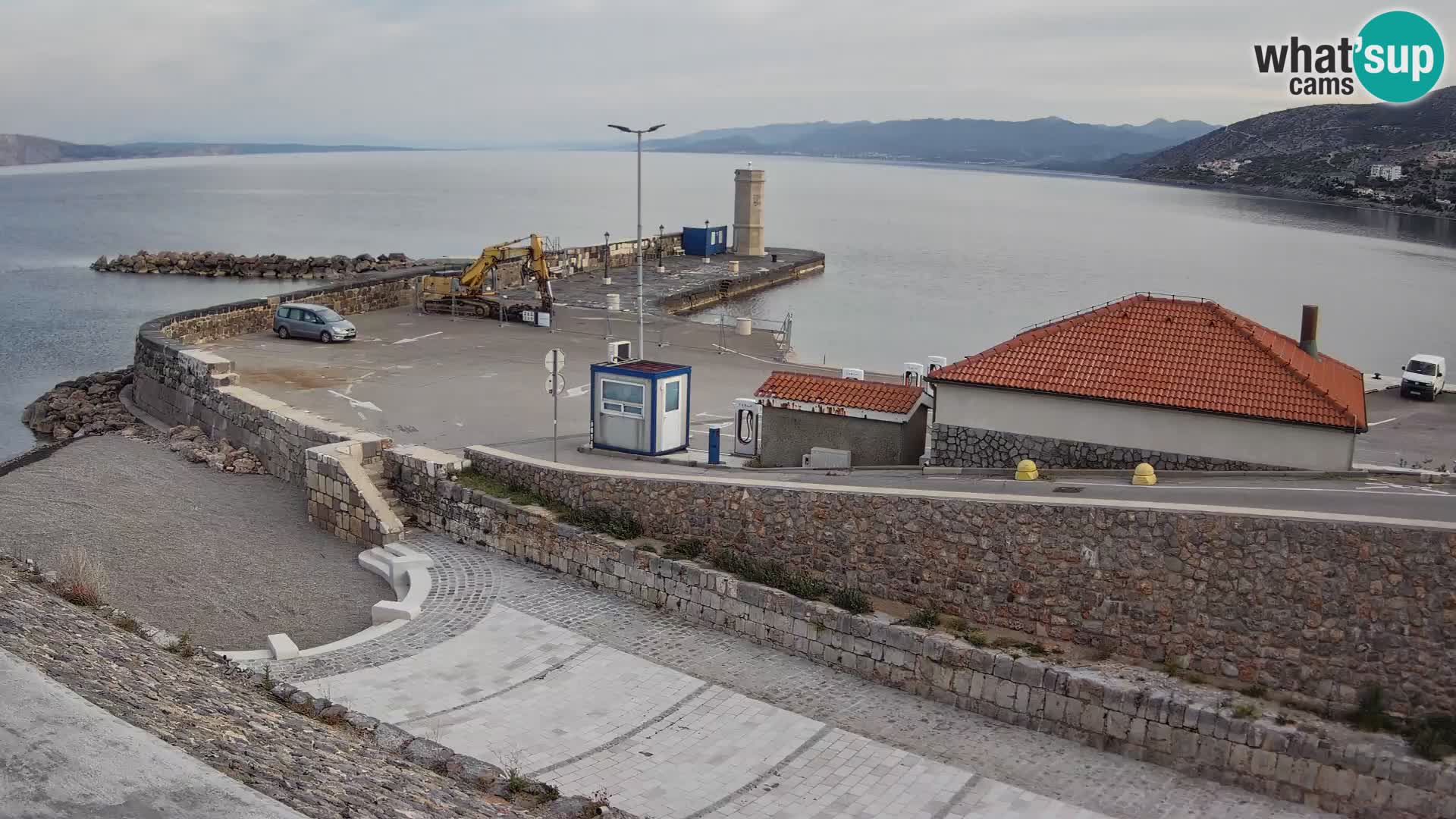 Senj Hafen Webcam – Wellenbrecher & Leuchtturm Liveblick