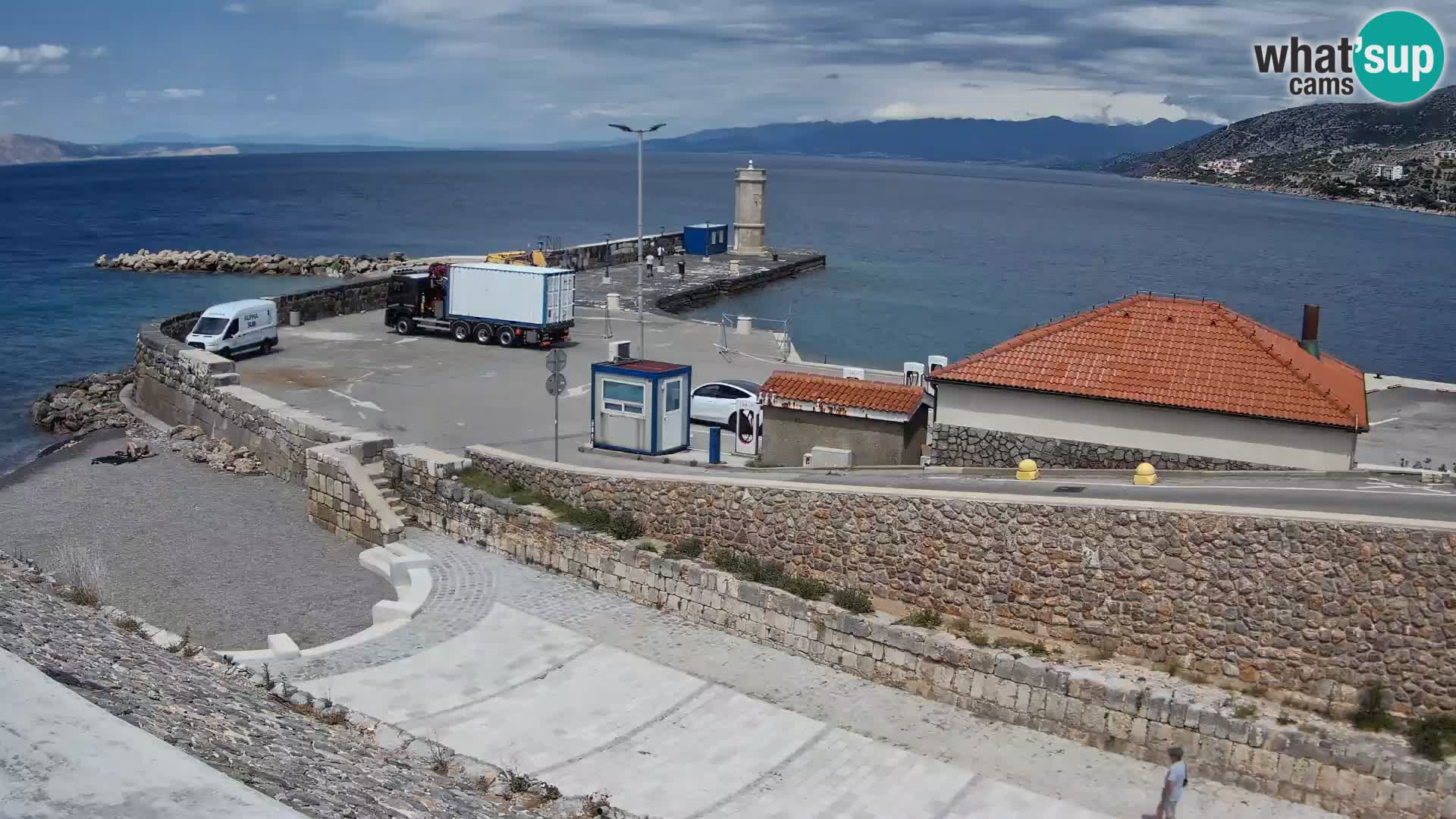 Senj Hafen Webcam – Wellenbrecher & Leuchtturm Liveblick