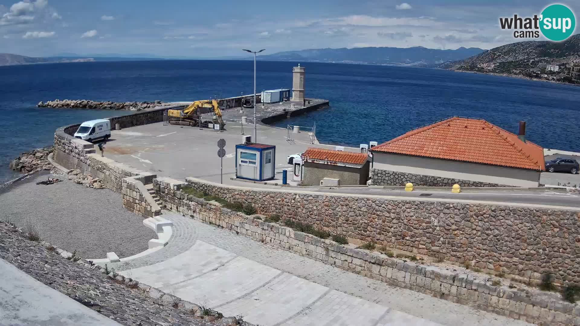Senj Hafen Webcam – Wellenbrecher & Leuchtturm Liveblick