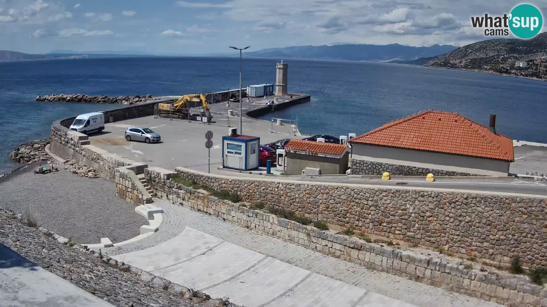 Senj Hafen Webcam – Wellenbrecher & Leuchtturm Liveblick
