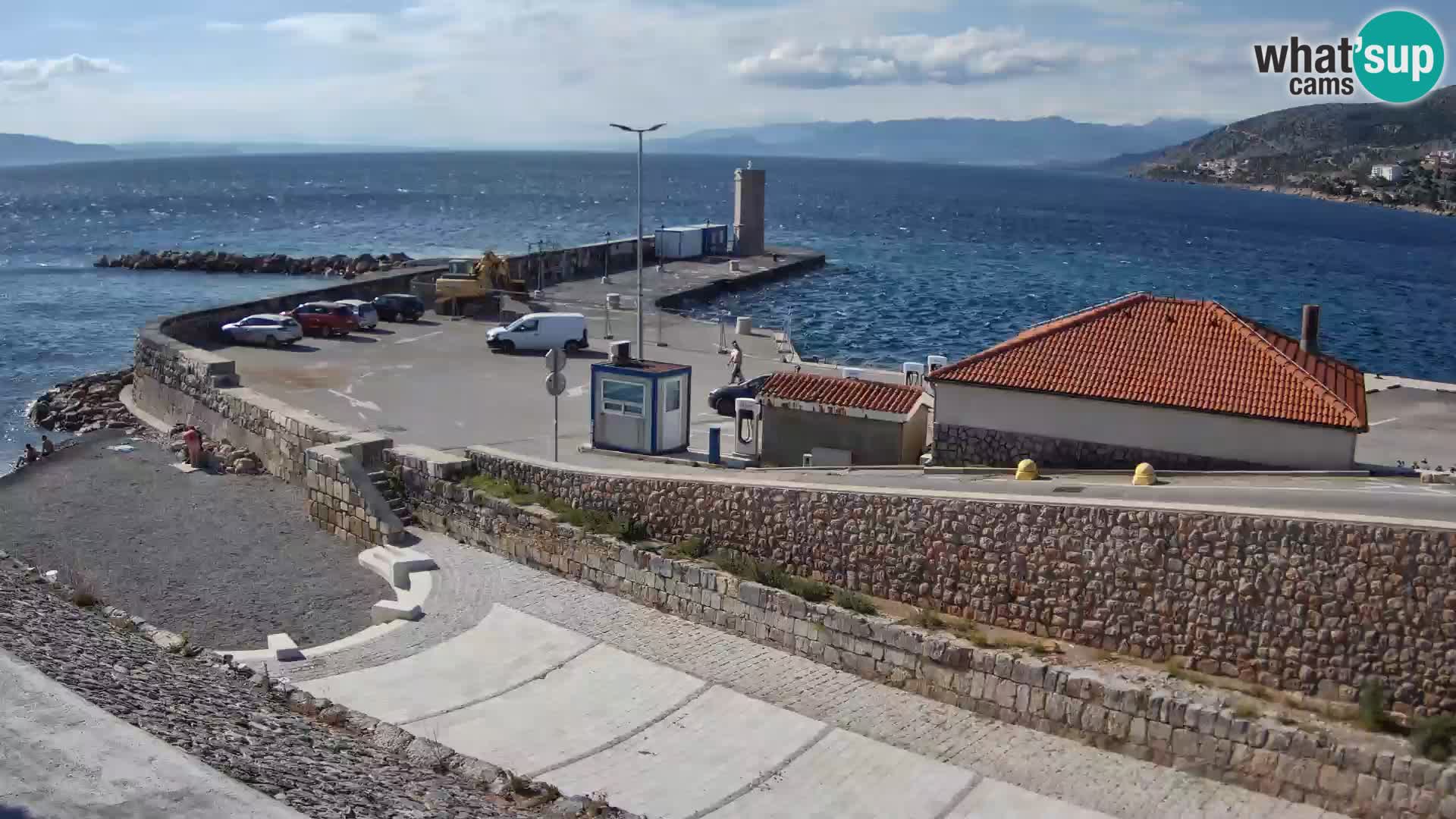Senj Hafen Webcam – Wellenbrecher & Leuchtturm Liveblick