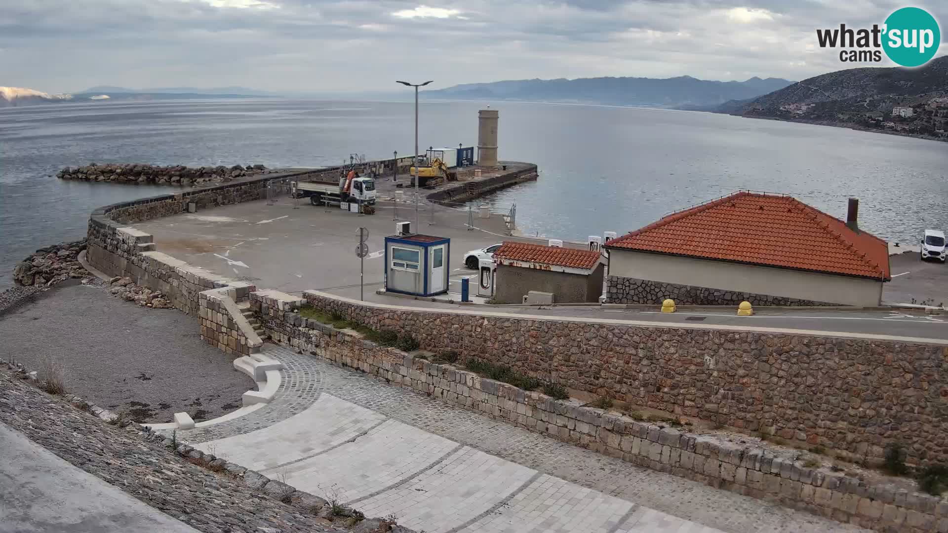 Senj Hafen Webcam – Wellenbrecher & Leuchtturm Liveblick