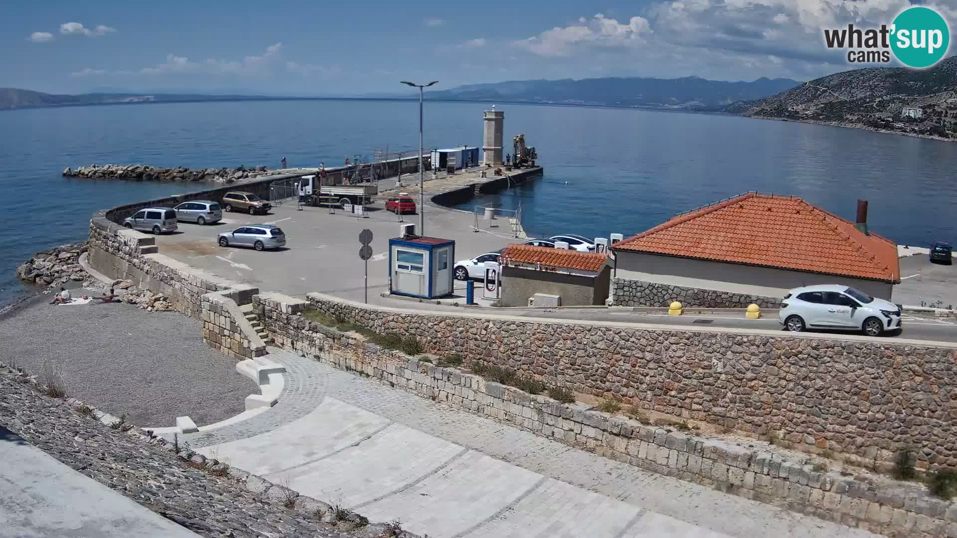 Senj Hafen Webcam – Wellenbrecher & Leuchtturm Liveblick