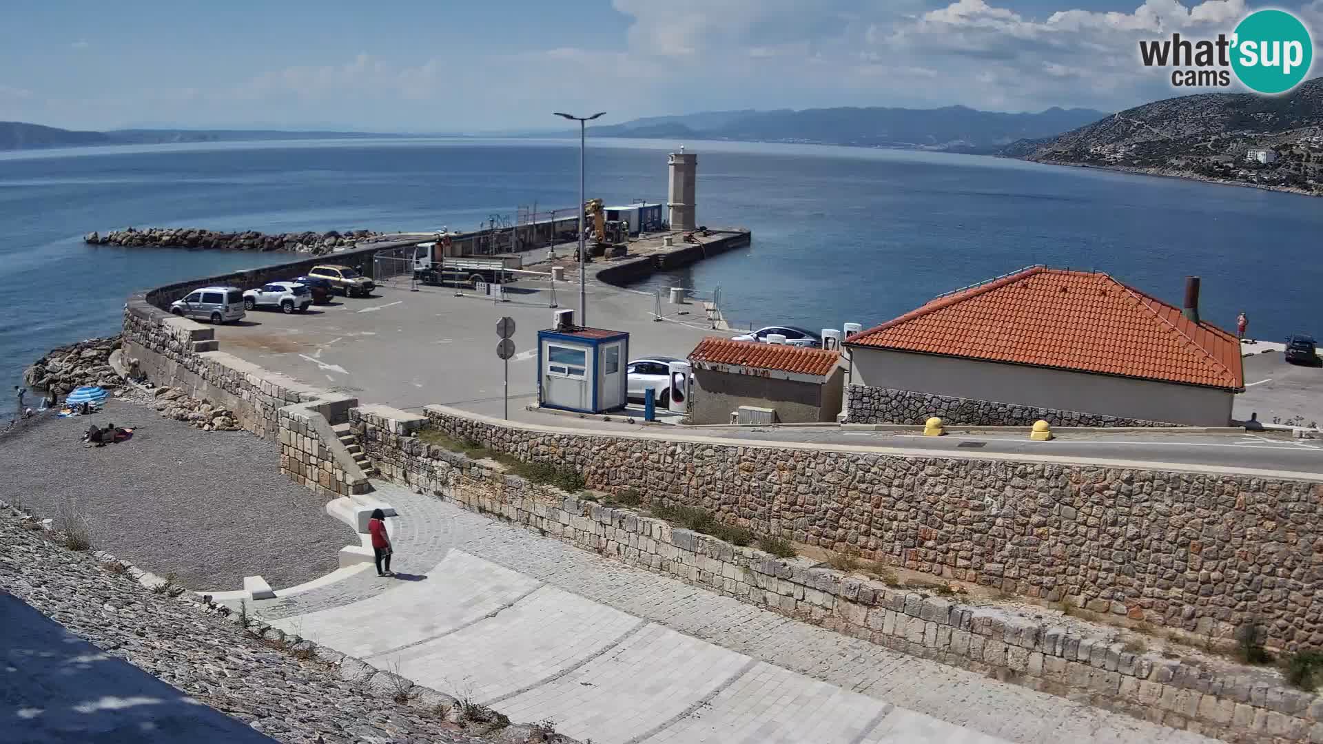 Webcam port de Senj – Vue sur la jetée et le phare