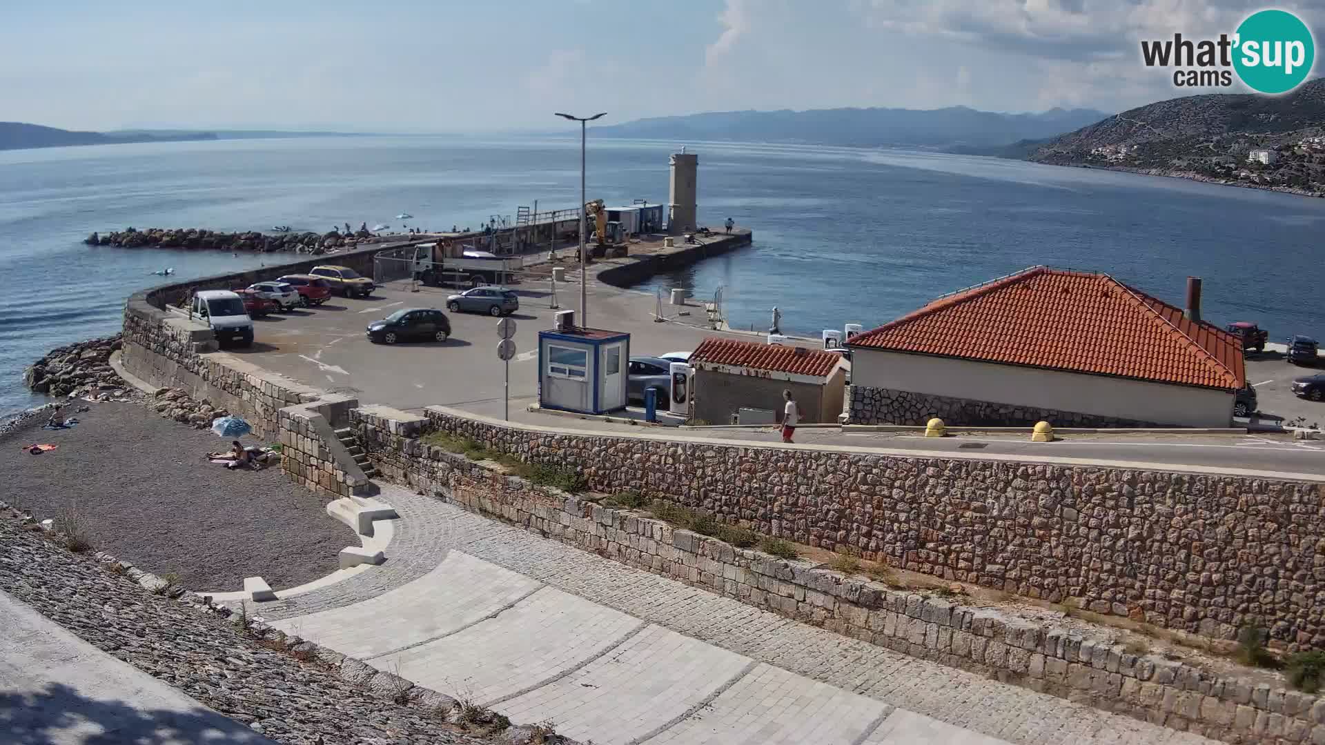 Webcam port de Senj – Vue sur la jetée et le phare