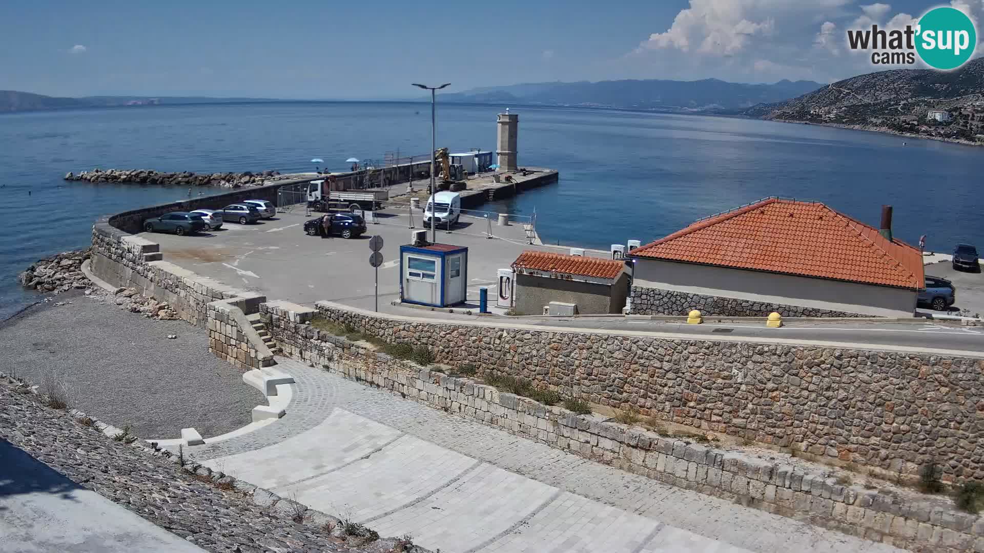 Webcam port de Senj – Vue sur la jetée et le phare