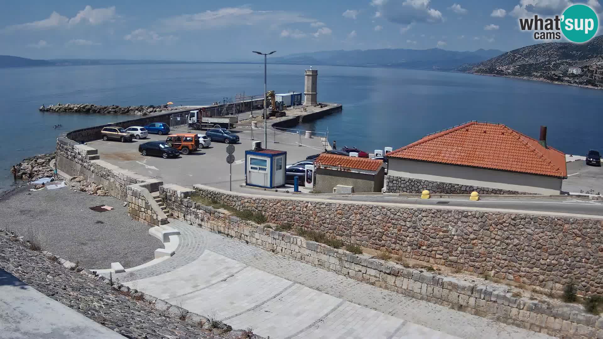 Senj Hafen Webcam – Wellenbrecher & Leuchtturm Liveblick