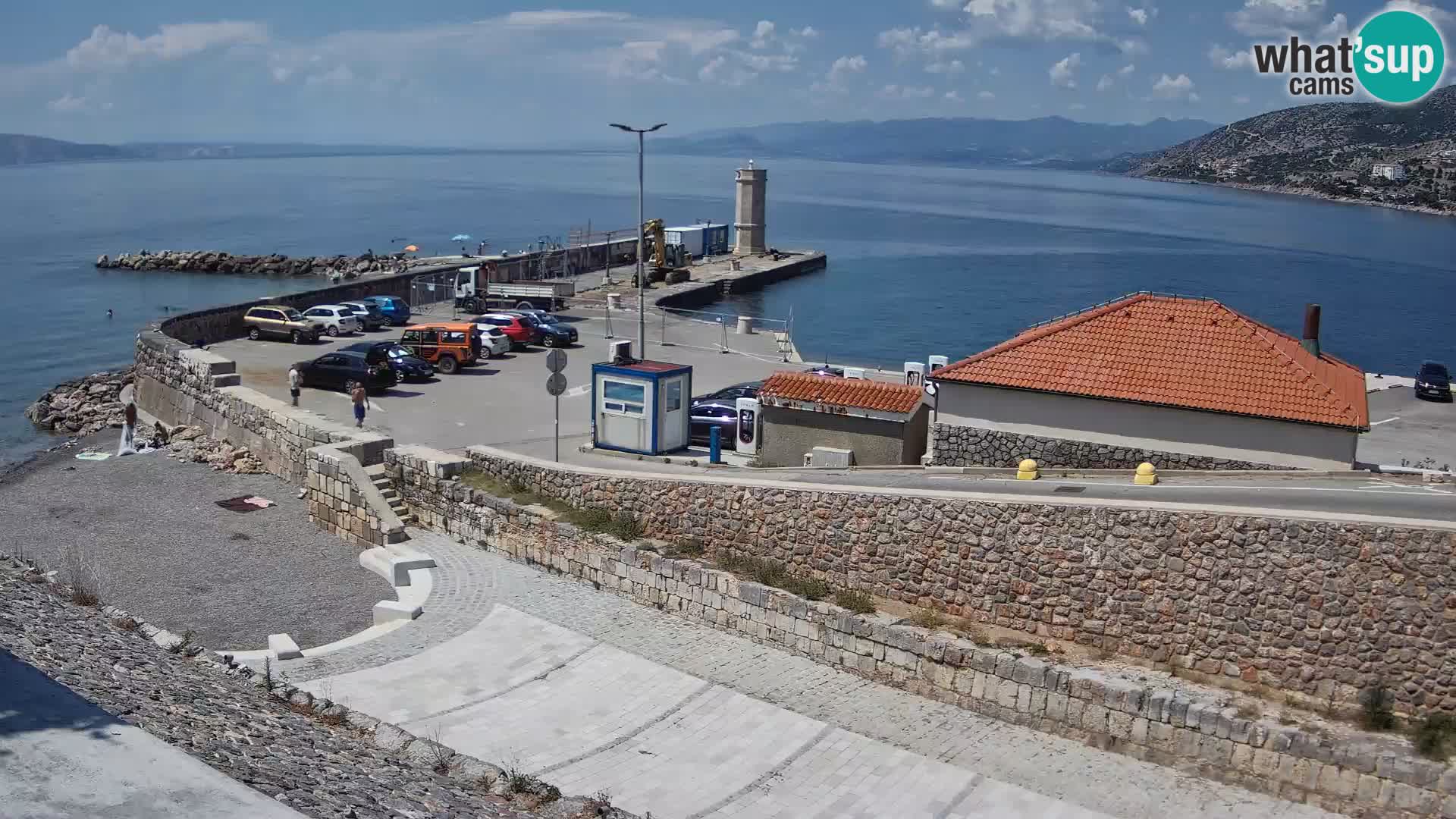Webcam port de Senj – Vue sur la jetée et le phare