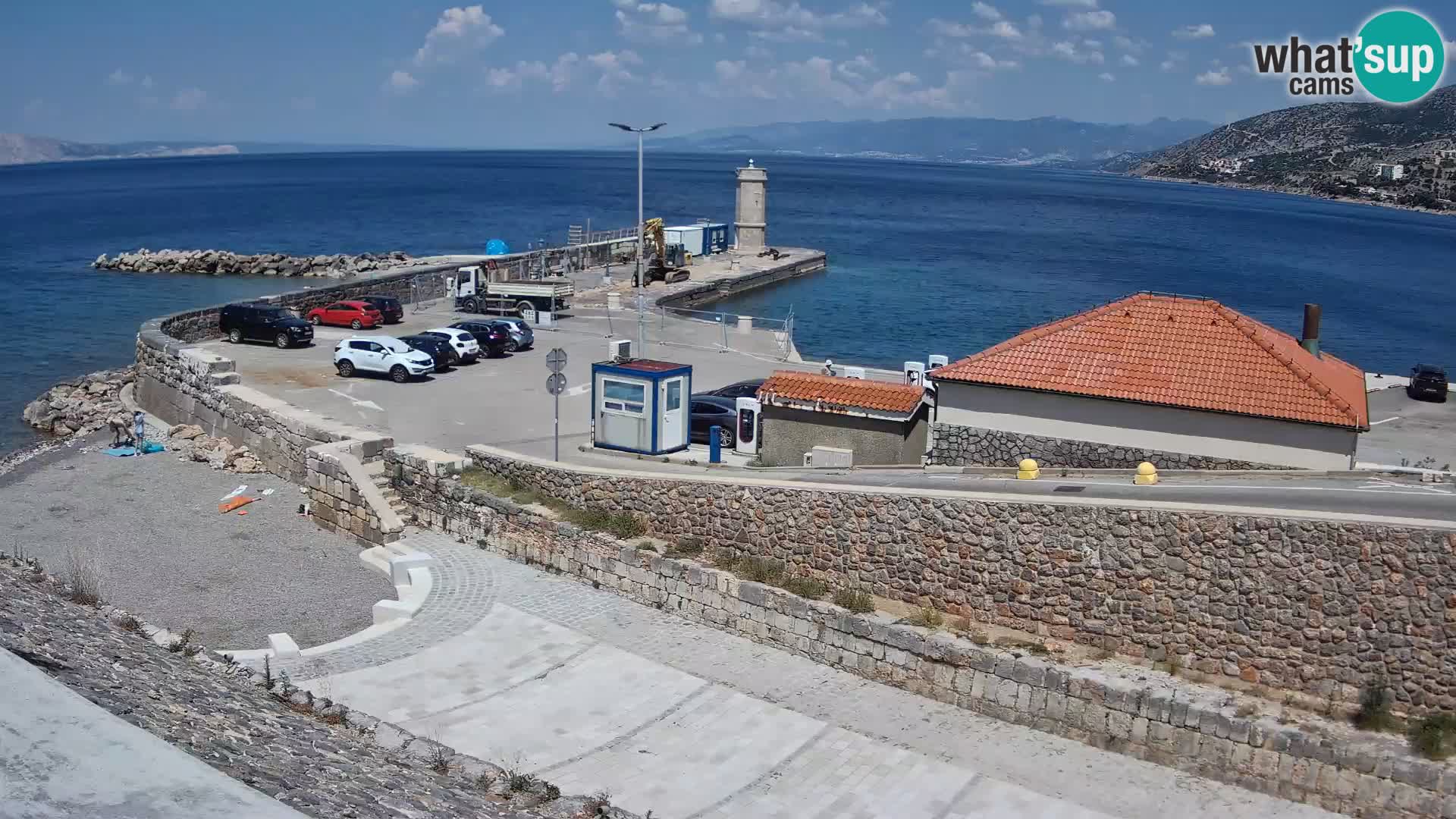 Senj Hafen Webcam – Wellenbrecher & Leuchtturm Liveblick