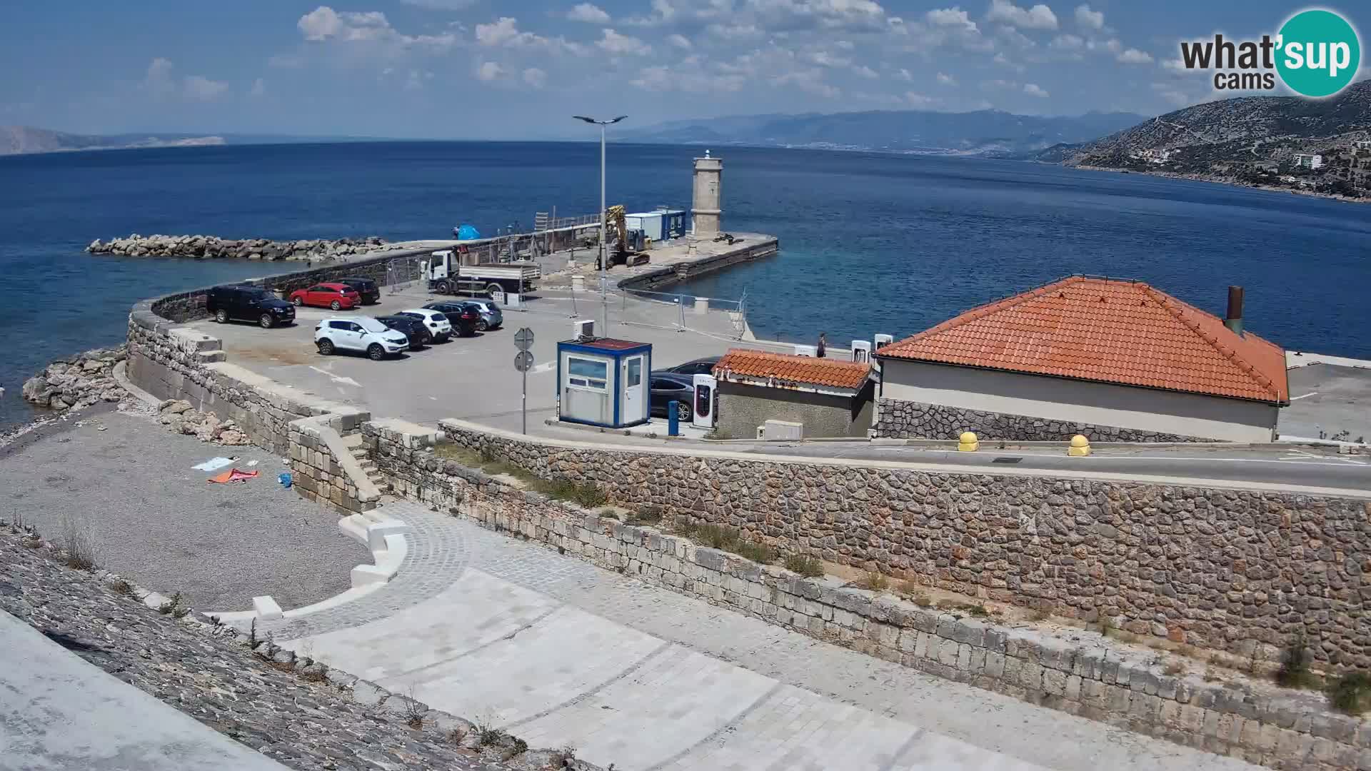 Webcam port de Senj – Vue sur la jetée et le phare