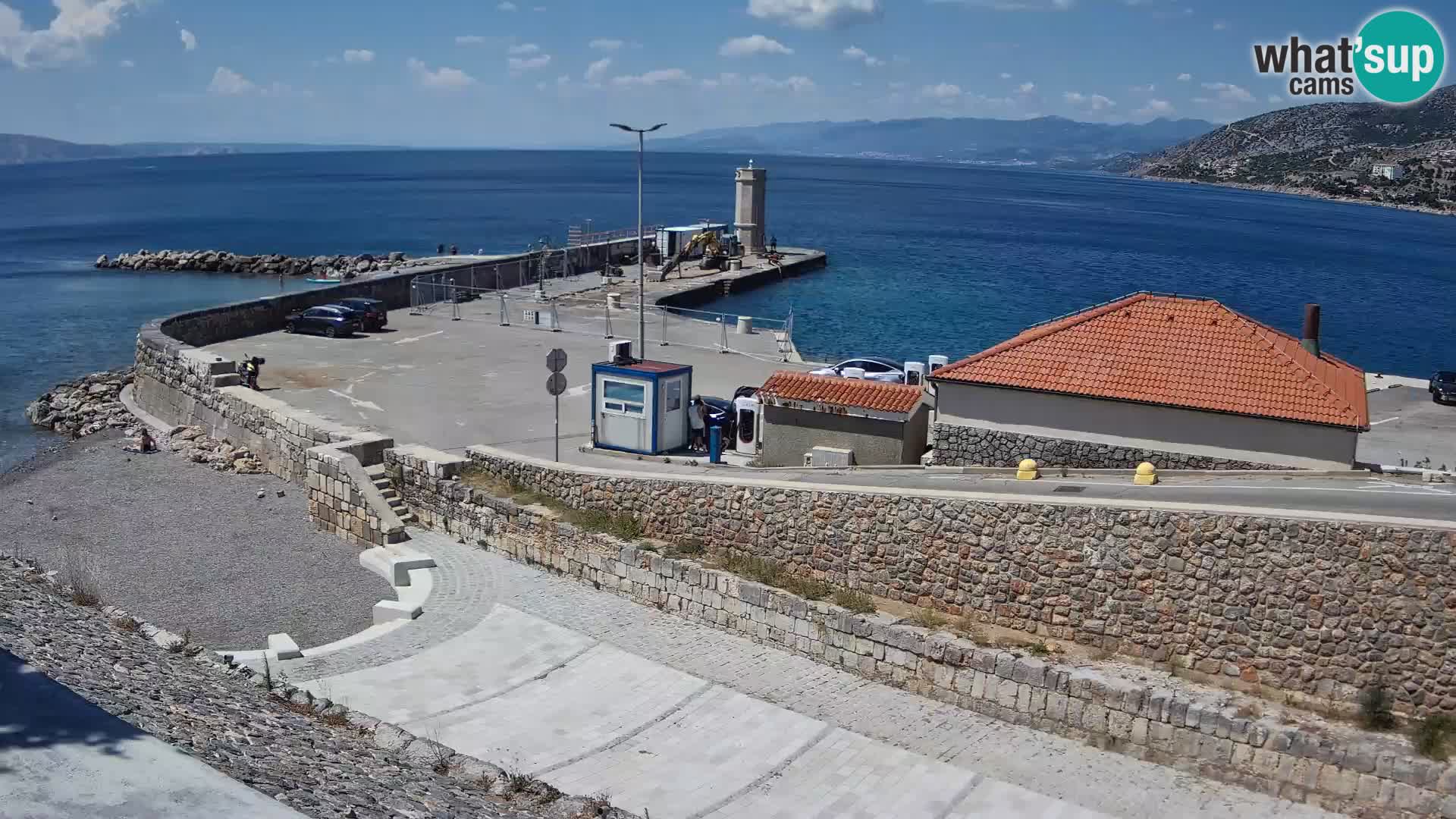 Senj Hafen Webcam – Wellenbrecher & Leuchtturm Liveblick
