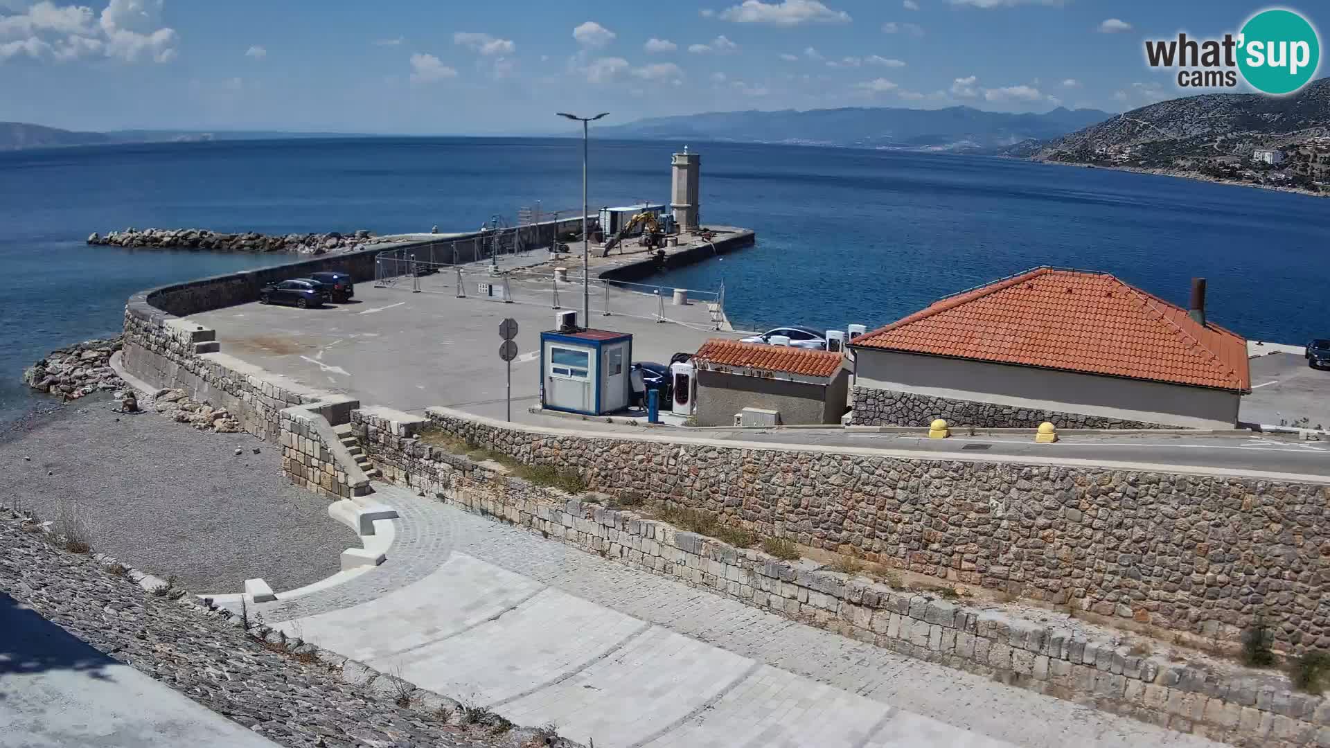 Webcam port de Senj – Vue sur la jetée et le phare
