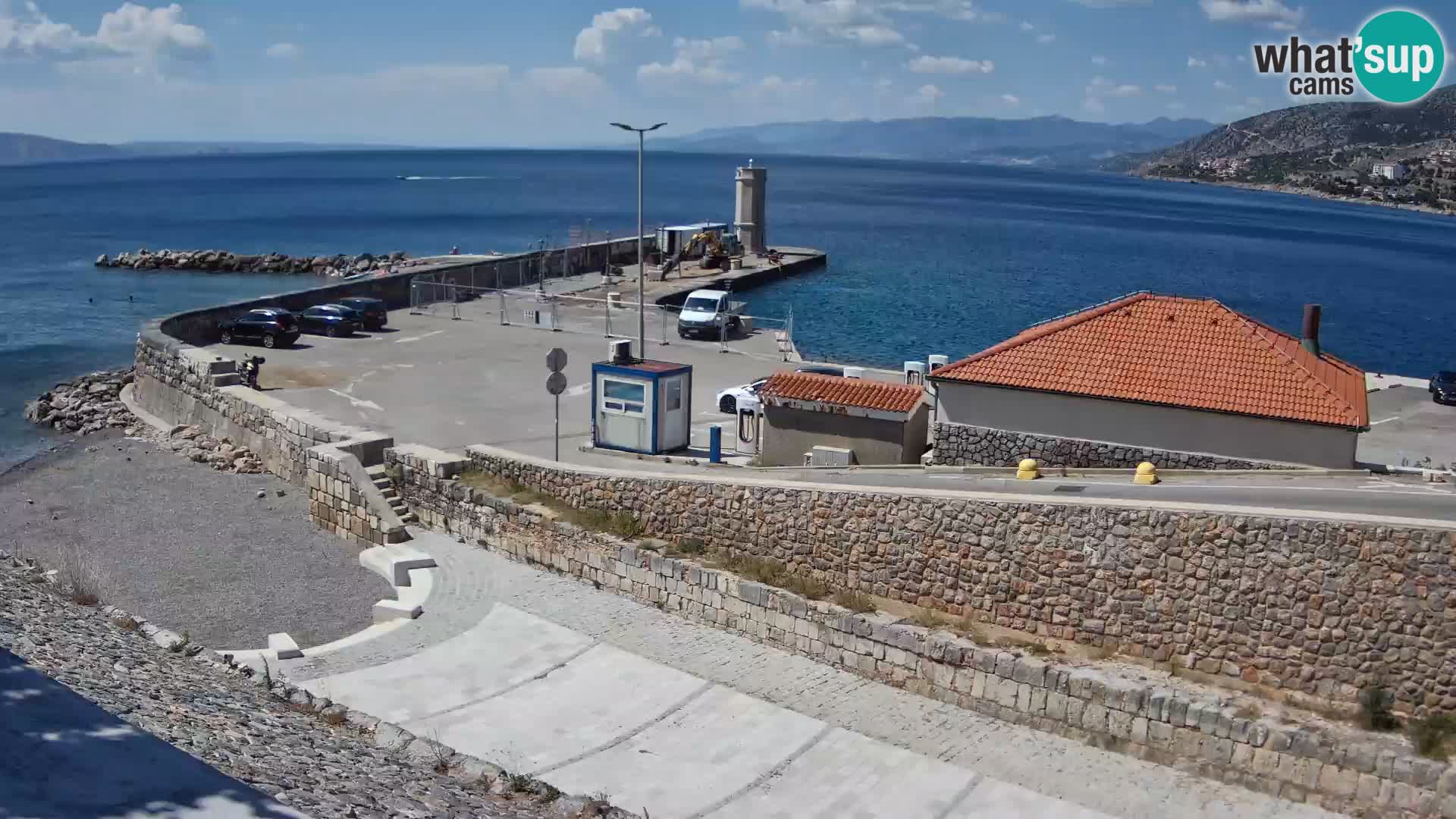 Webcam puerto de Senj – Rompeolas y faro en directo