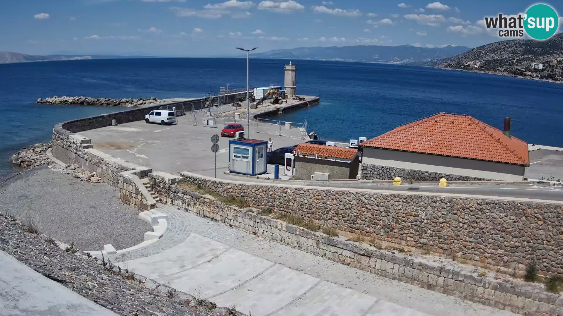 Webcam port de Senj – Vue sur la jetée et le phare