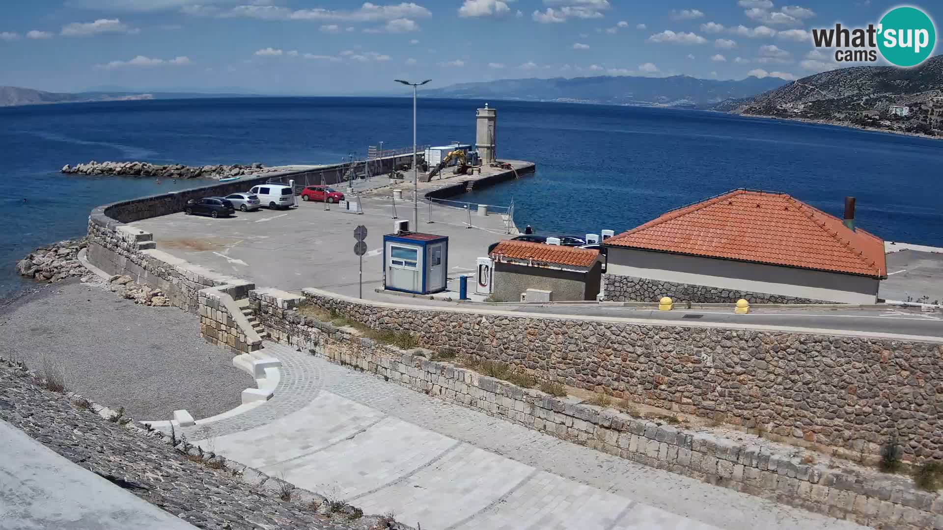 Senj Hafen Webcam – Wellenbrecher & Leuchtturm Liveblick