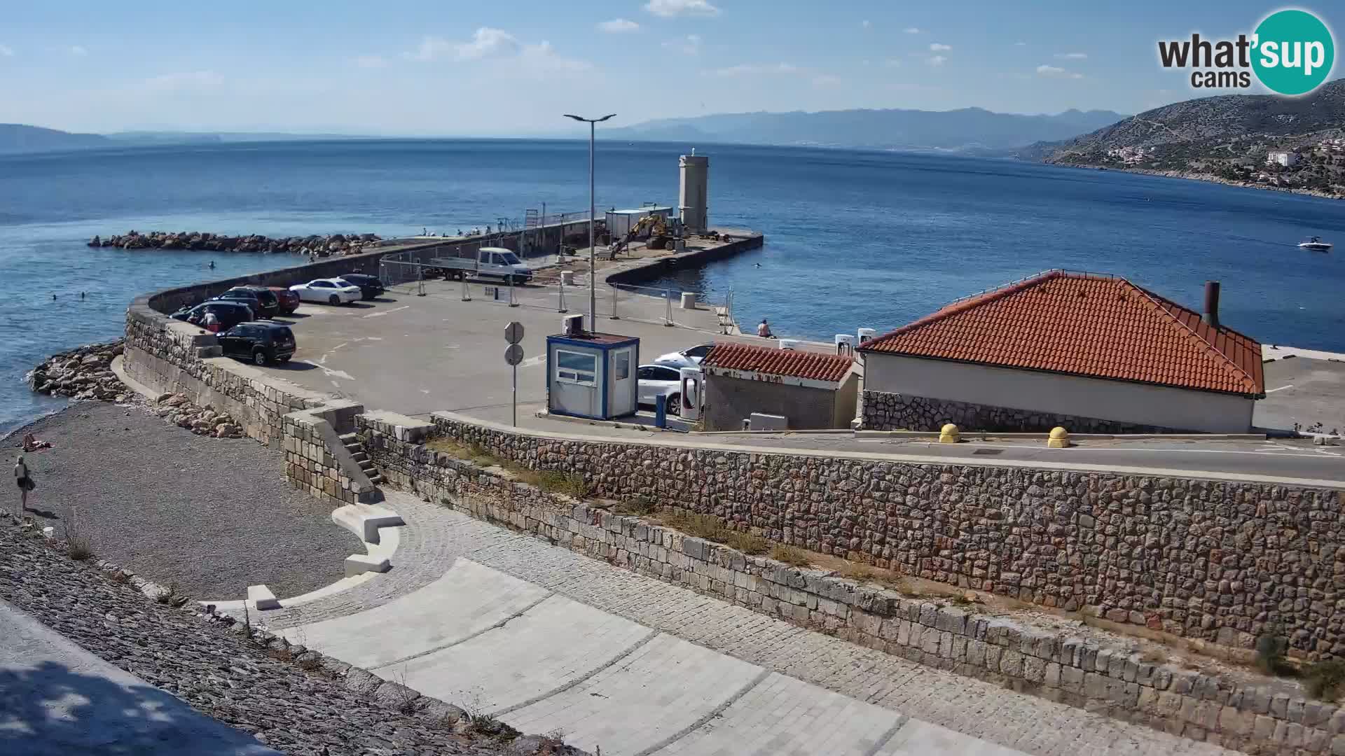 Senj Hafen Webcam – Wellenbrecher & Leuchtturm Liveblick