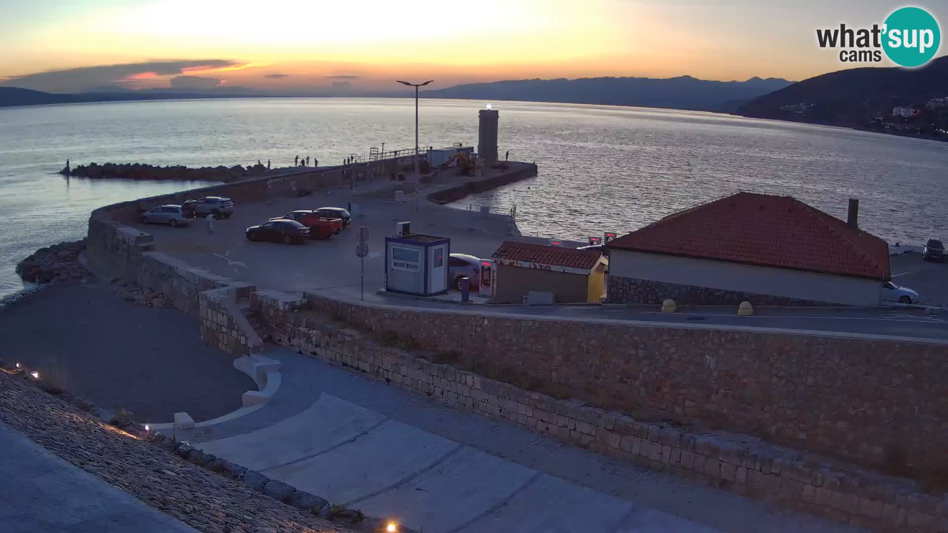 Senj Hafen Webcam – Wellenbrecher & Leuchtturm Liveblick