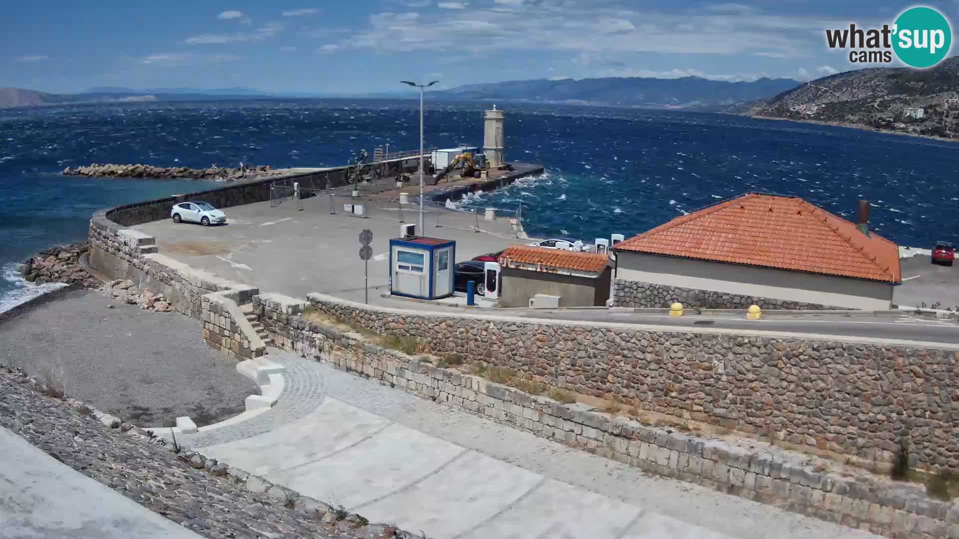 Webcam puerto de Senj – Rompeolas y faro en directo