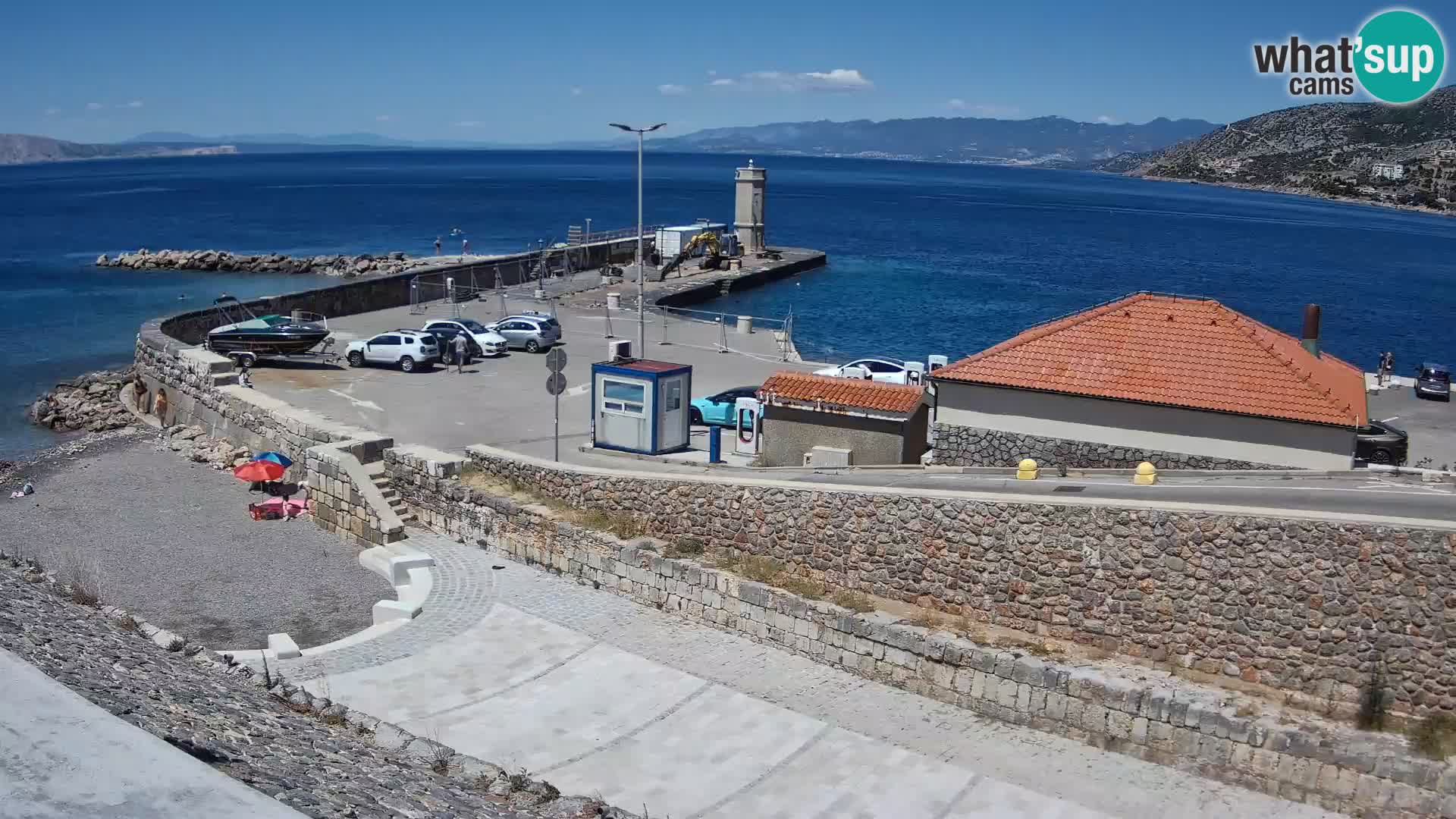 Senj Hafen Webcam – Wellenbrecher & Leuchtturm Liveblick