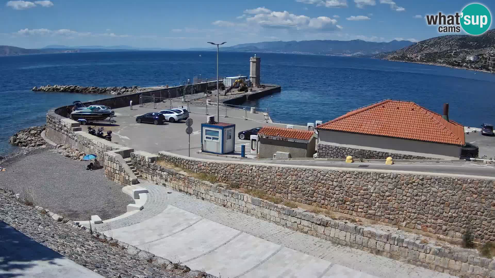 Senj Hafen Webcam – Wellenbrecher & Leuchtturm Liveblick