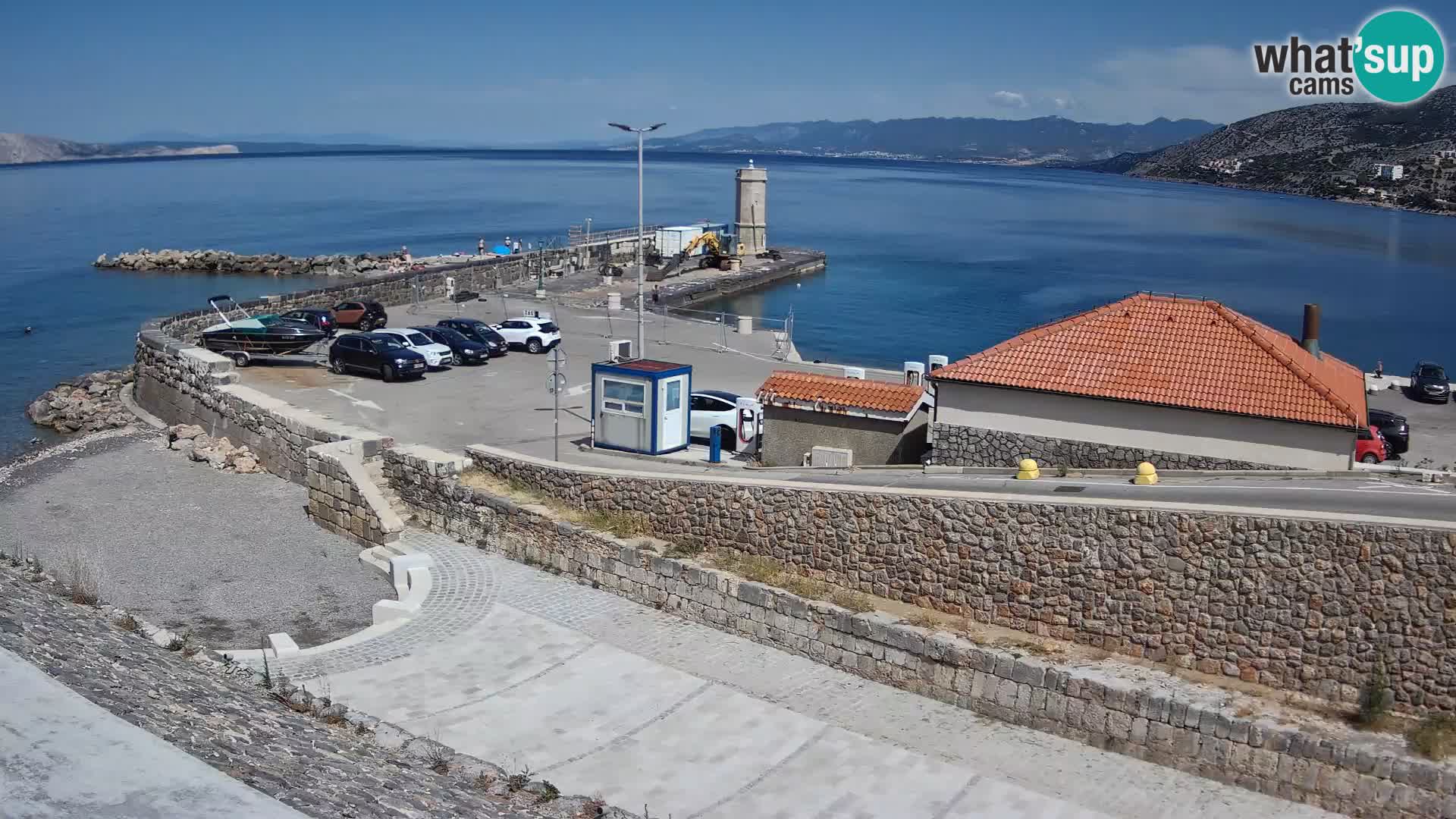 Webcam port de Senj – Vue sur la jetée et le phare
