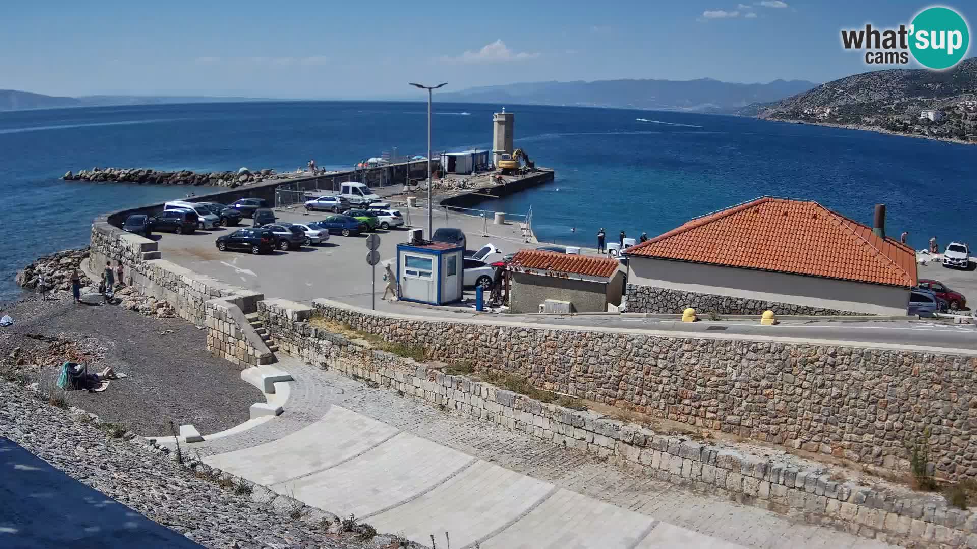 Webcam port de Senj – Vue sur la jetée et le phare