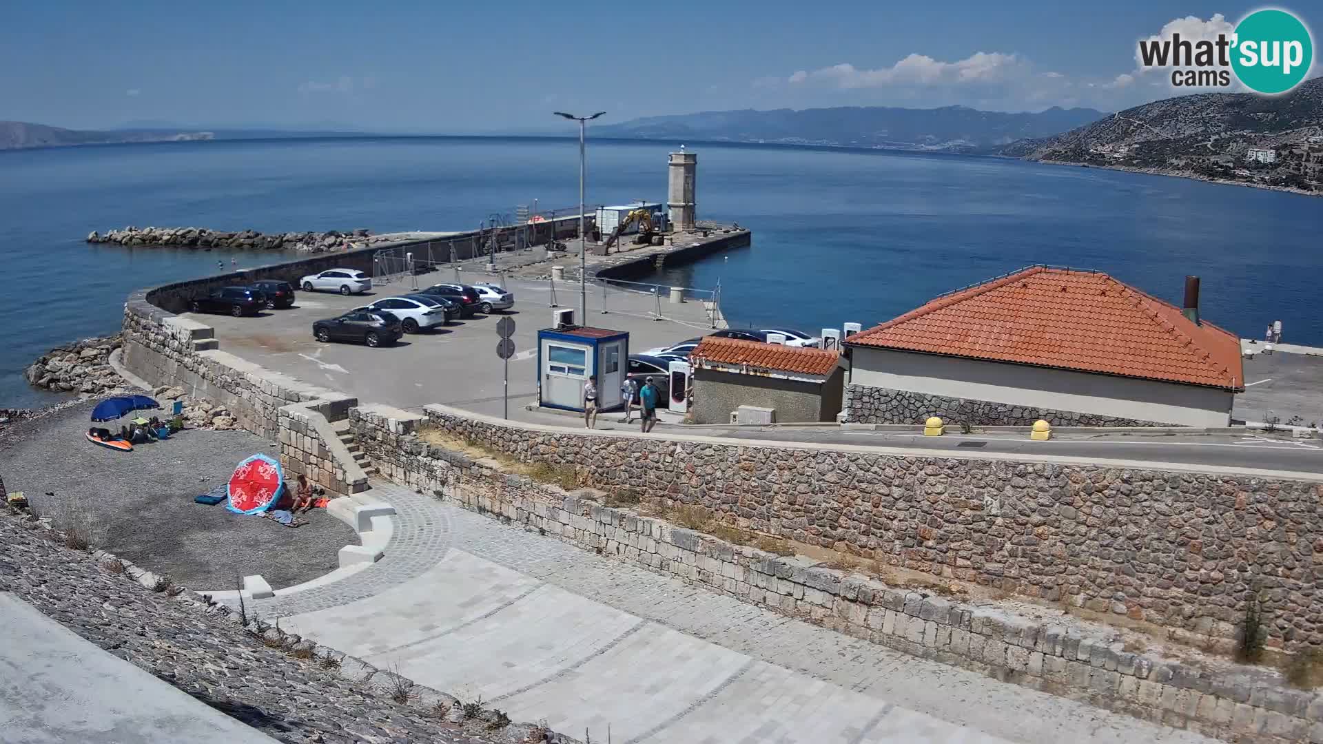 Webcam port de Senj – Vue sur la jetée et le phare