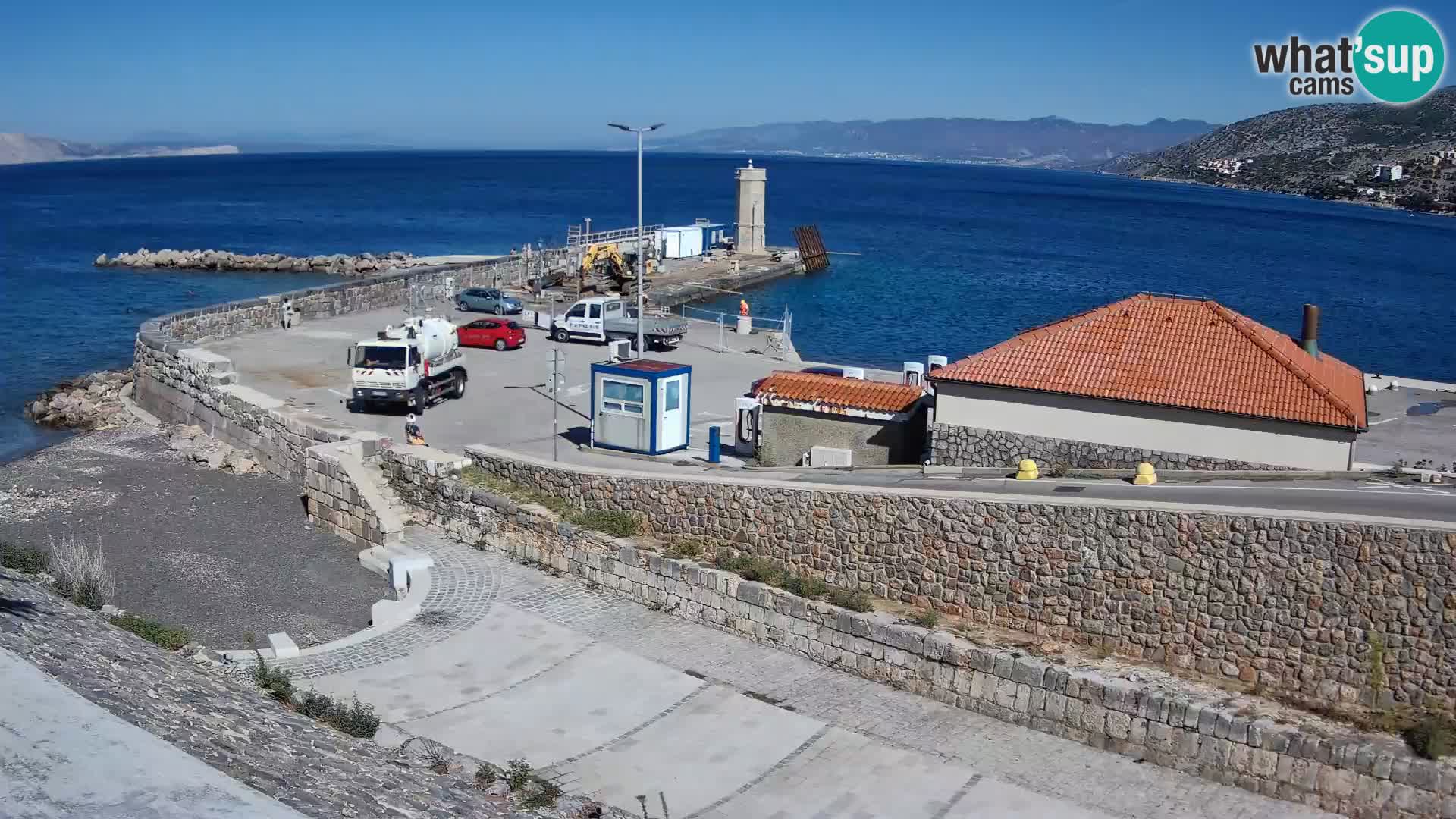 Senj Hafen Webcam – Wellenbrecher & Leuchtturm Liveblick