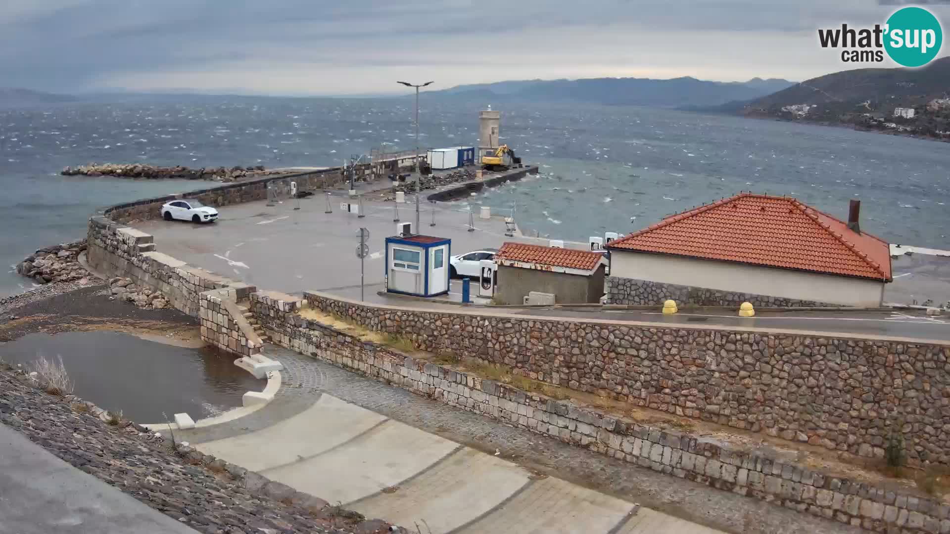 Senj Hafen Webcam – Wellenbrecher & Leuchtturm Liveblick