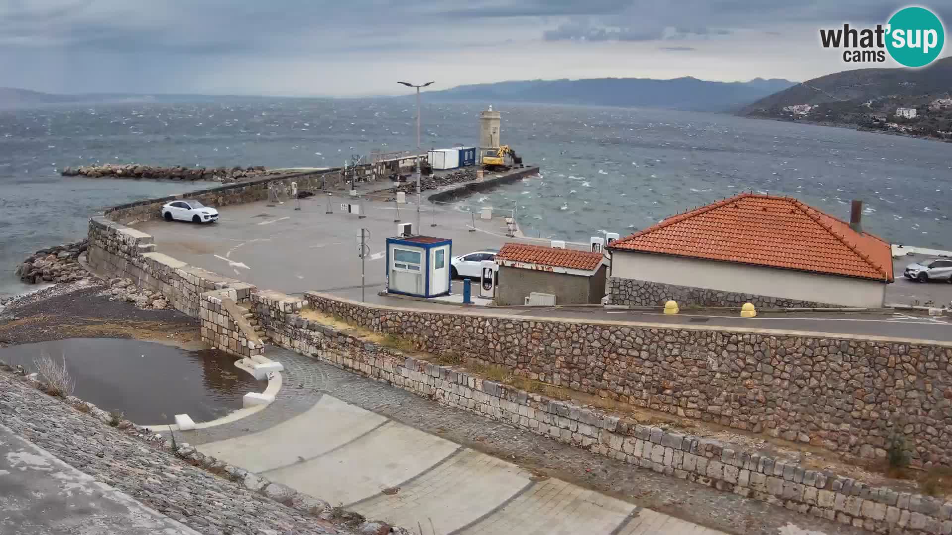 Senj Hafen Webcam – Wellenbrecher & Leuchtturm Liveblick