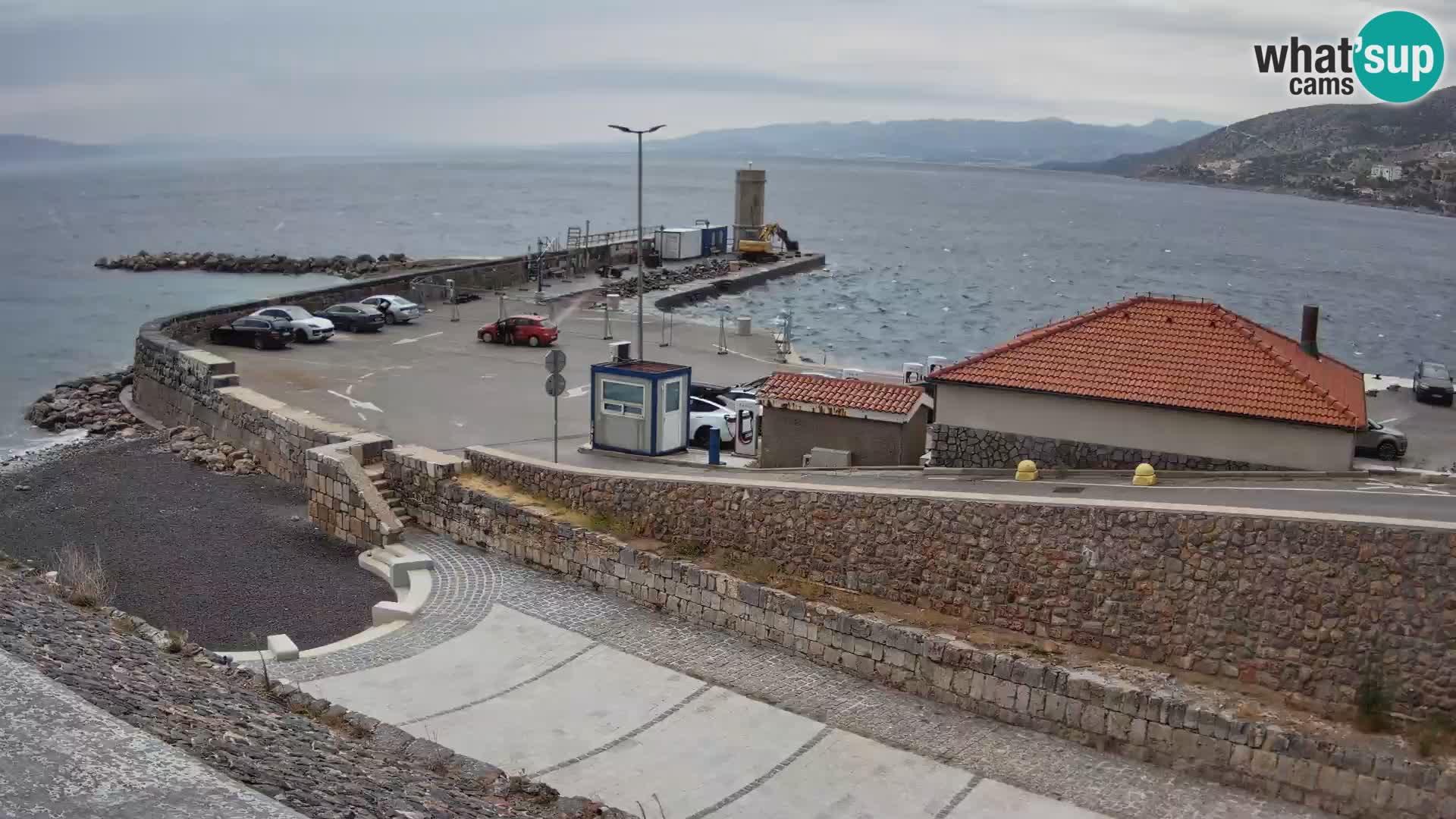 Senj Hafen Webcam – Wellenbrecher & Leuchtturm Liveblick
