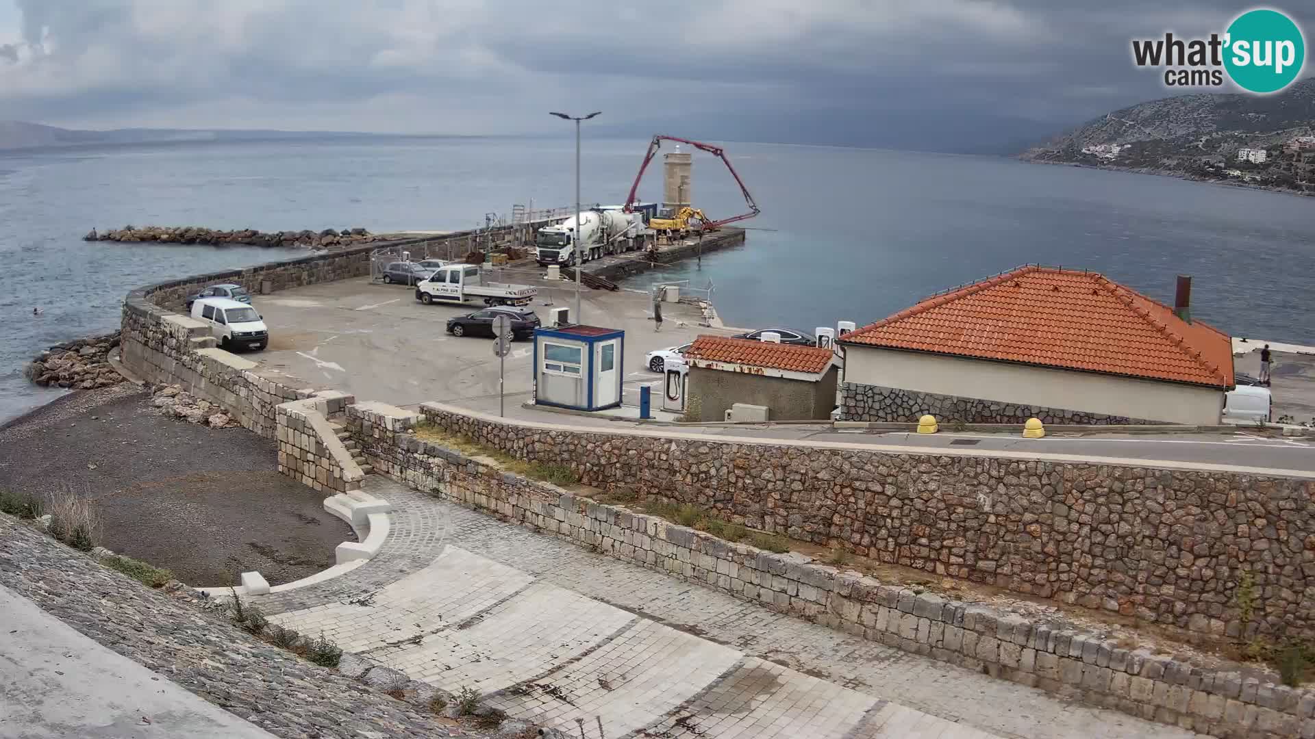 Webcam port de Senj – Vue sur la jetée et le phare