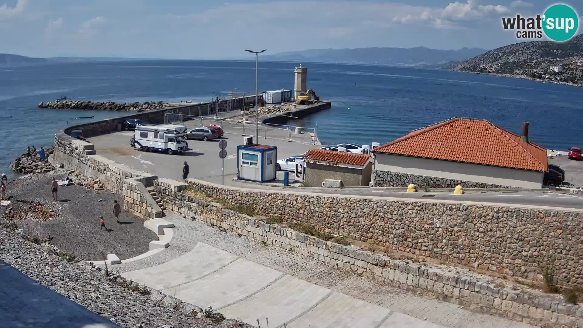 Webcam port de Senj – Vue sur la jetée et le phare