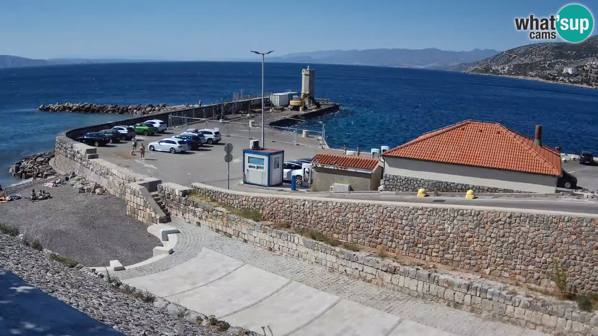 Senj Hafen Webcam – Wellenbrecher & Leuchtturm Liveblick