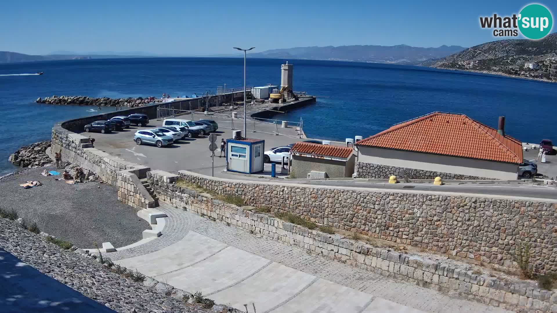 Senj Hafen Webcam – Wellenbrecher & Leuchtturm Liveblick