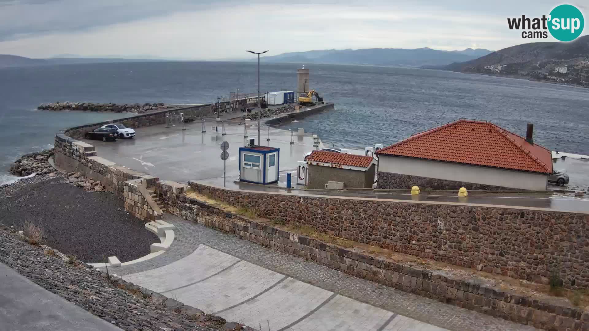 Webcam port de Senj – Vue sur la jetée et le phare