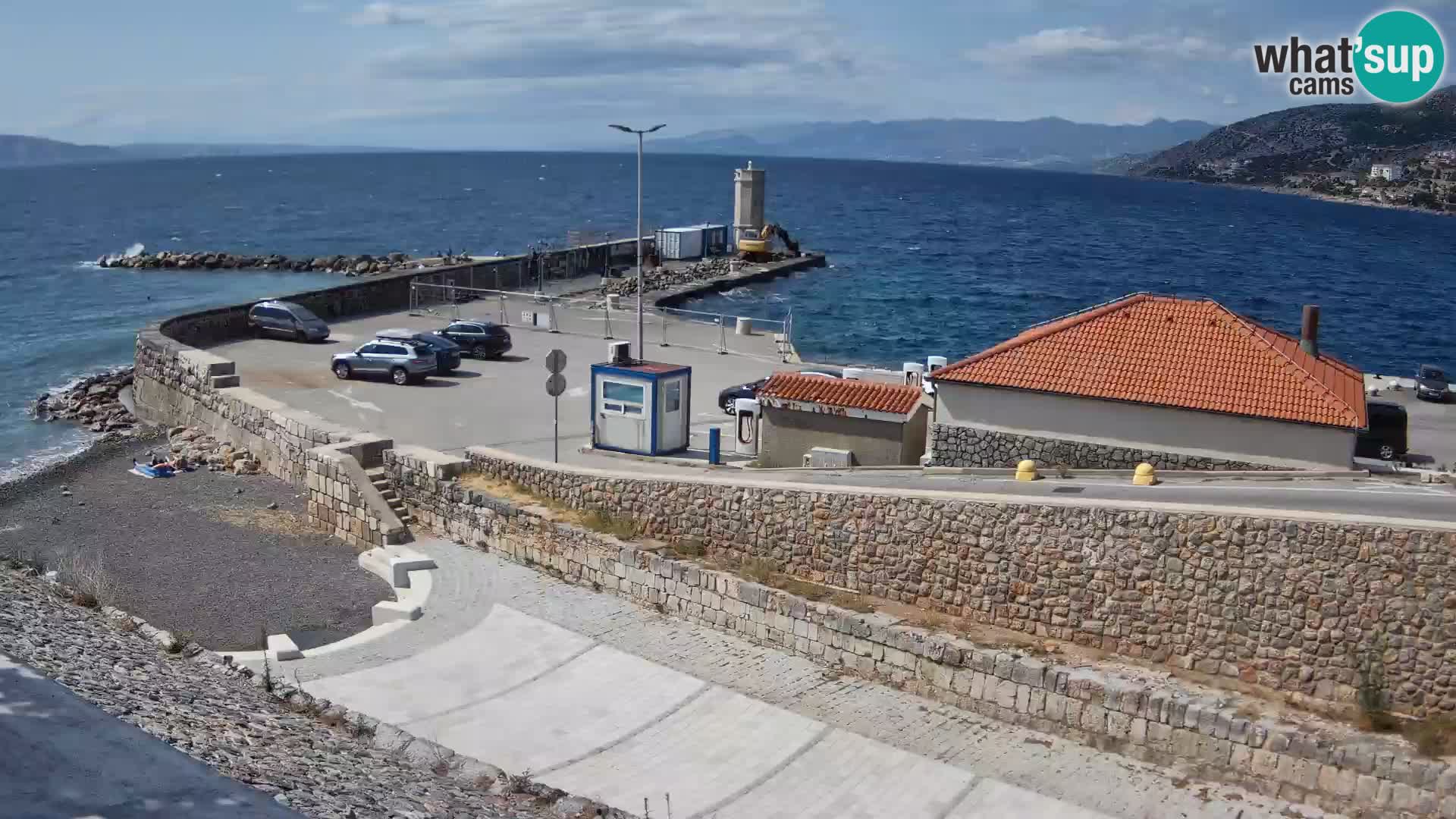 Senj Hafen Webcam – Wellenbrecher & Leuchtturm Liveblick