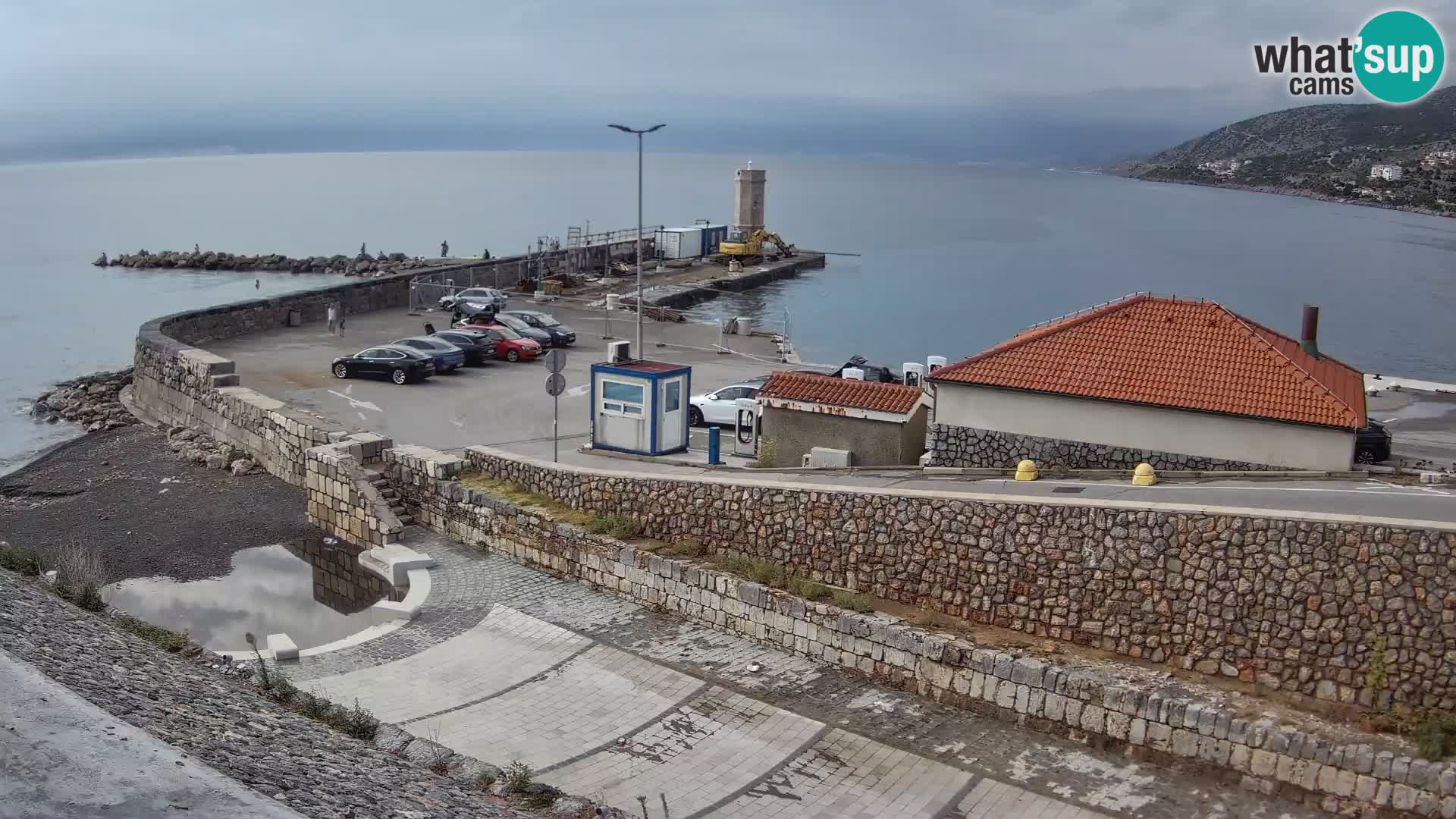 Webcam port de Senj – Vue sur la jetée et le phare