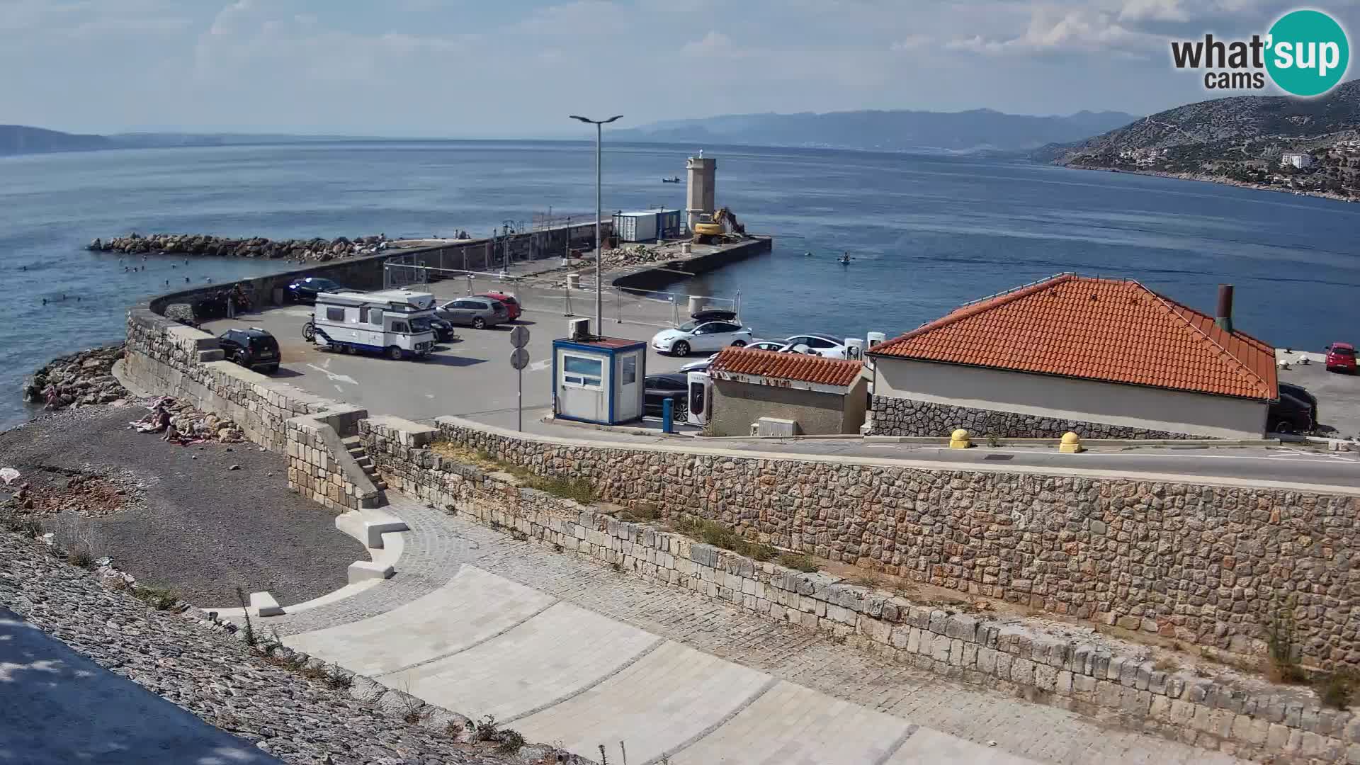Webcam port de Senj – Vue sur la jetée et le phare
