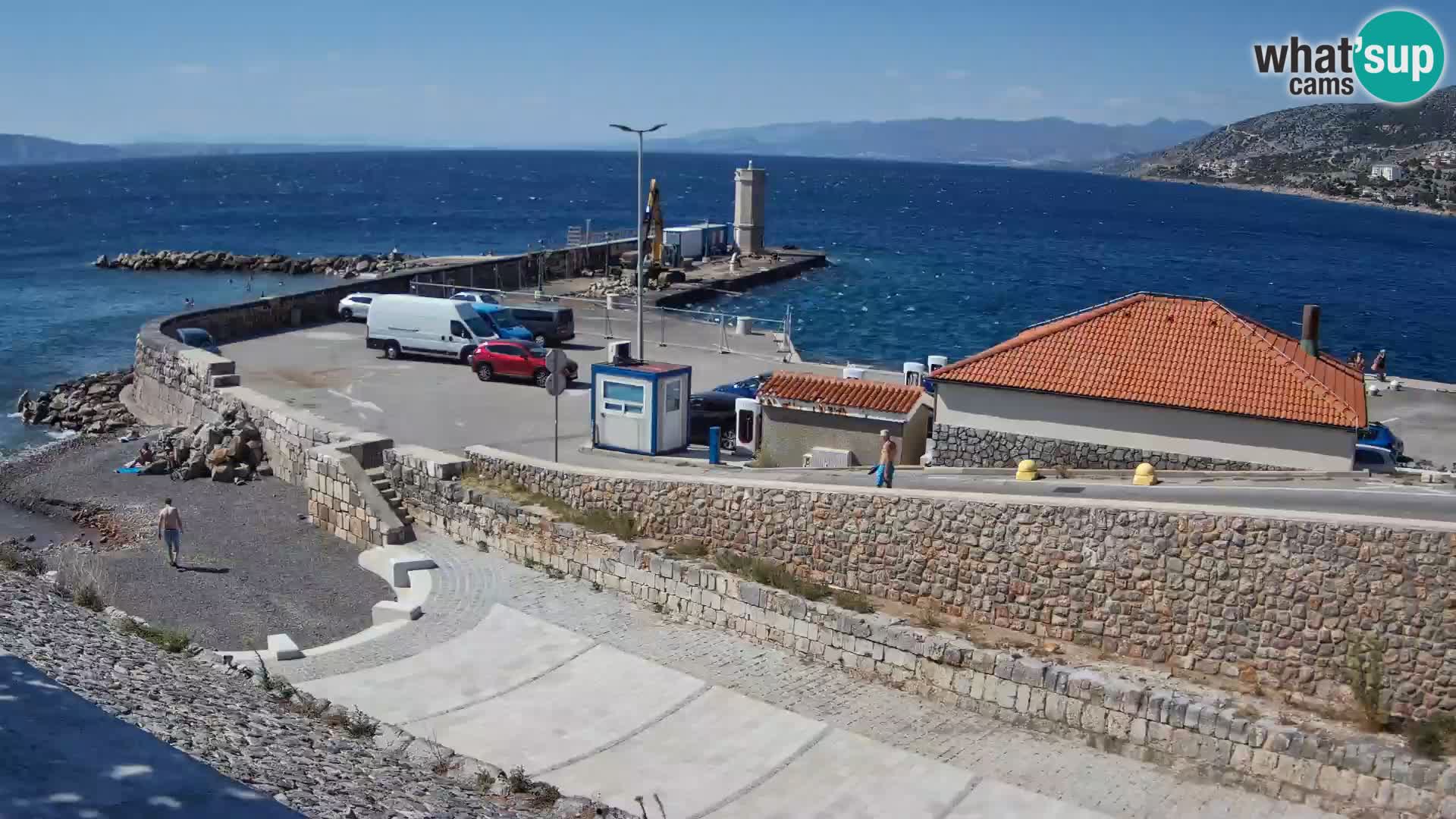 Senj Hafen Webcam – Wellenbrecher & Leuchtturm Liveblick