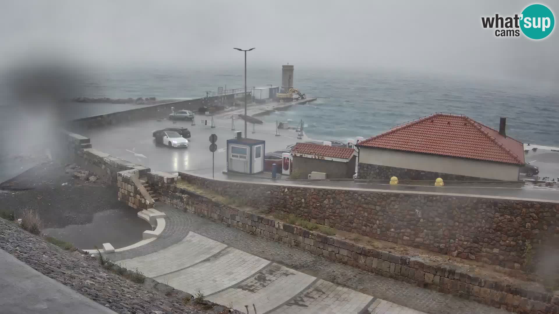 Senj Hafen Webcam – Wellenbrecher & Leuchtturm Liveblick
