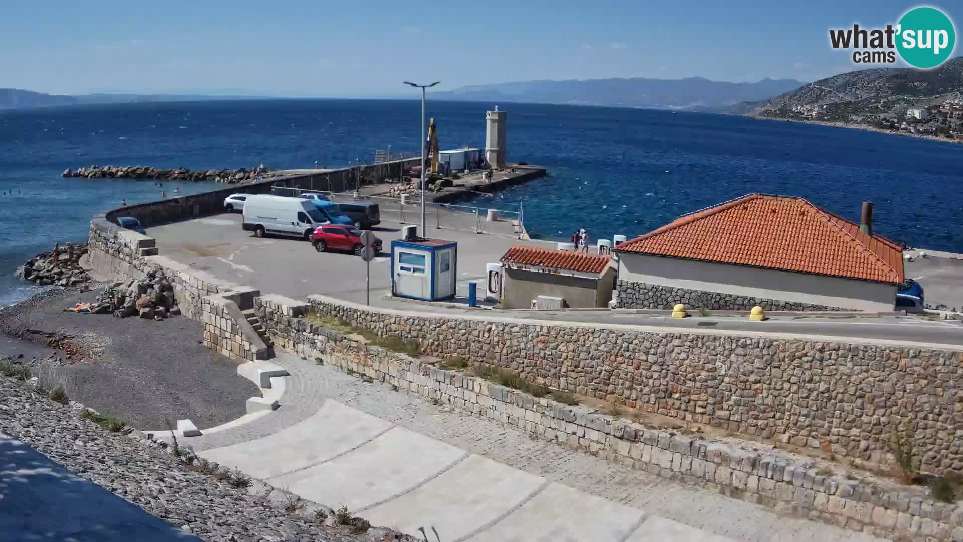 Webcam port de Senj – Vue sur la jetée et le phare