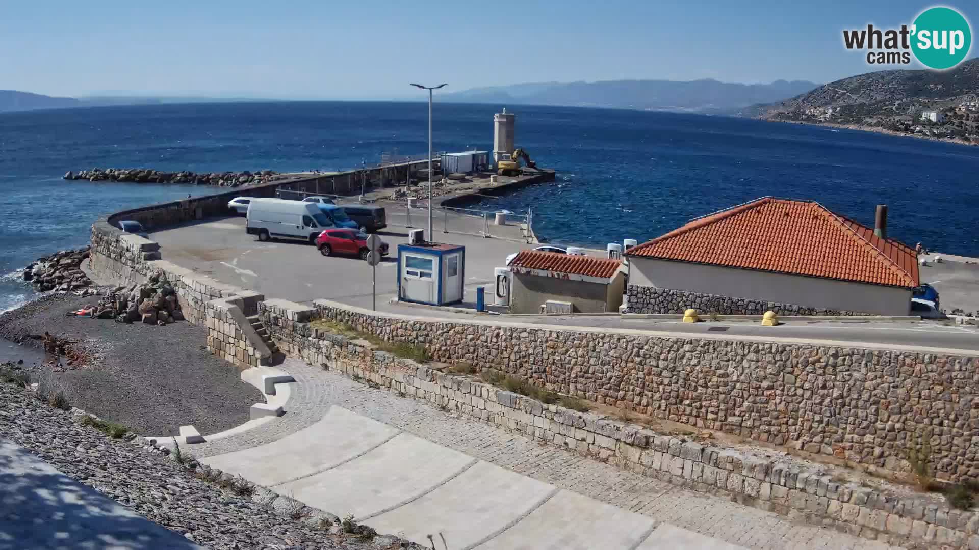 Webcam puerto de Senj – Rompeolas y faro en directo